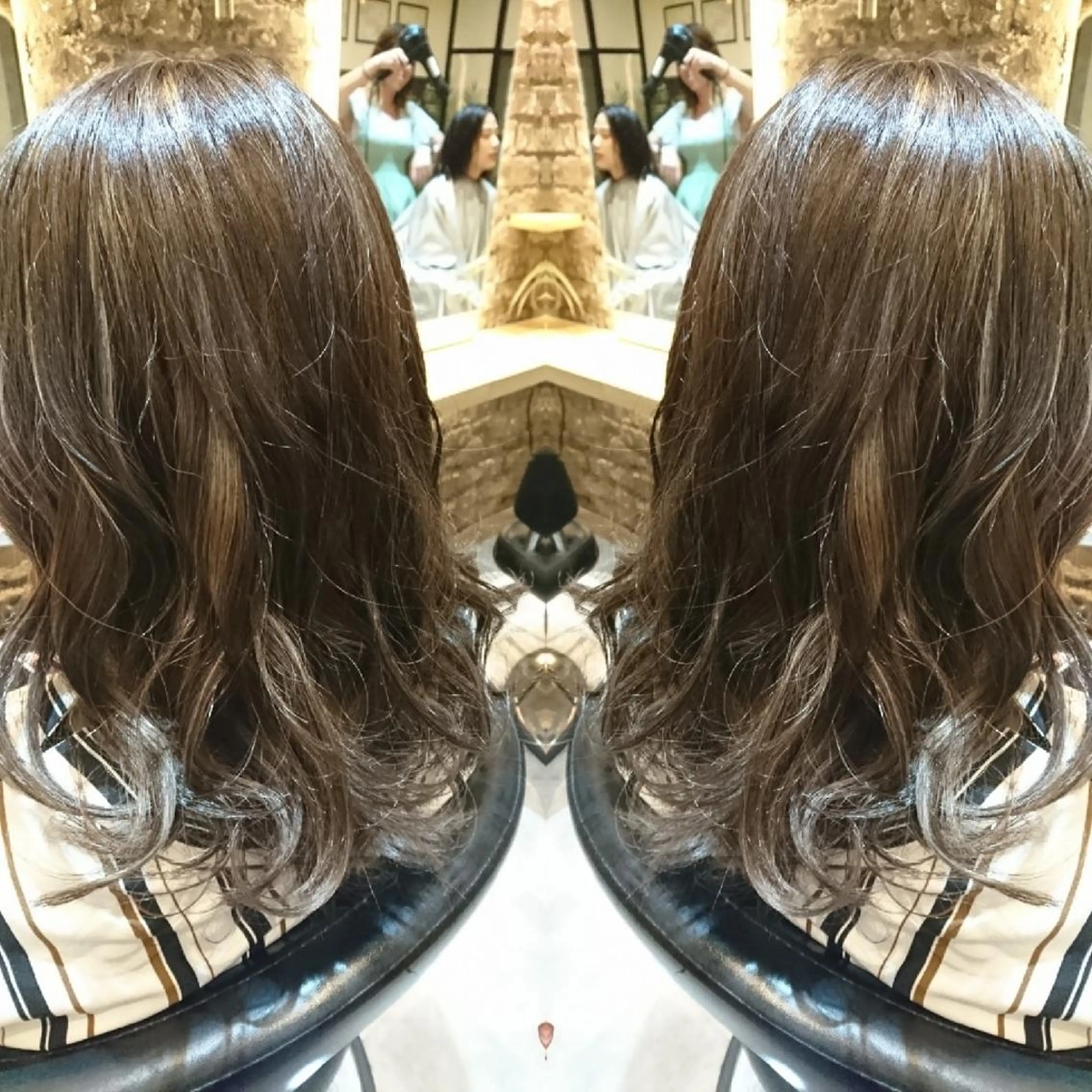 ミディアム カラー グレージュ ハイライトカラー ハイライト カット ヘアカラー トリートメント youres センター南所属・センター南 SEIJIのヘアスタイル