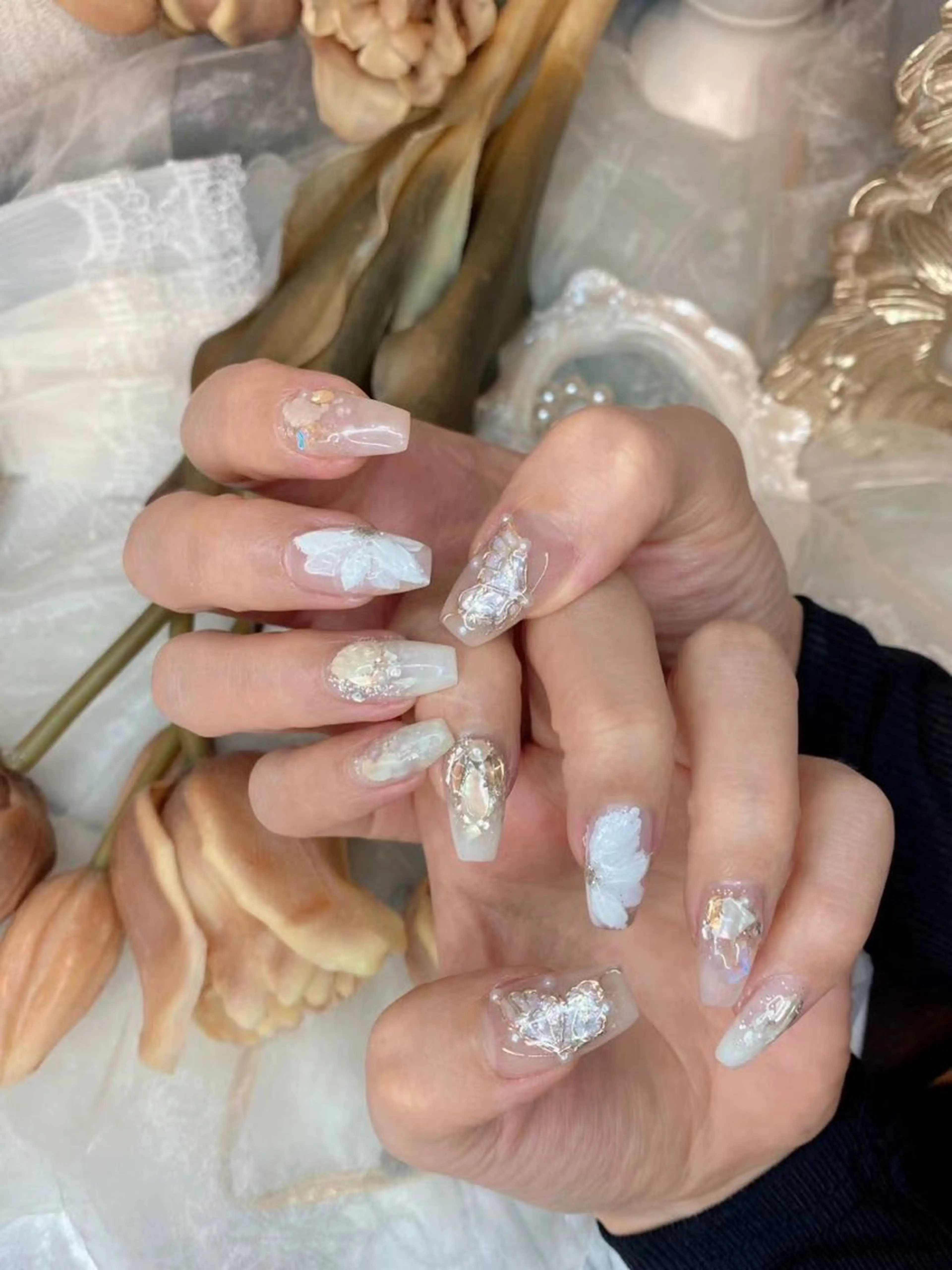 ネイル アートネイル クリアネイル フラワーネイル フットネイル ジェルネイル Babarla　Nail　Salon所属・babarla Nailのネイルデザイン