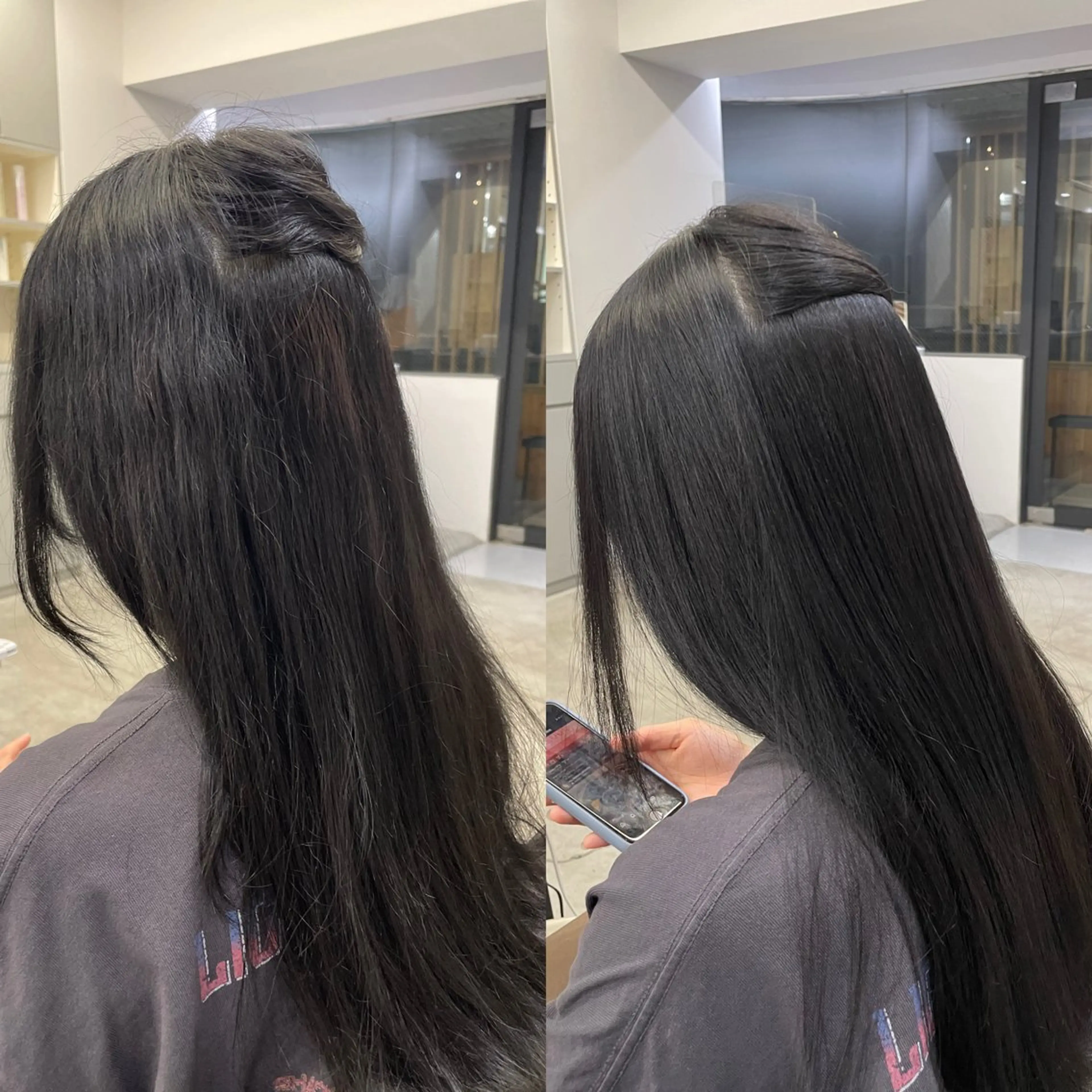 ロング 縮毛矯正 絶対綺麗な暖色カラー 🎯あります✨増渕✨のヘアスタイル