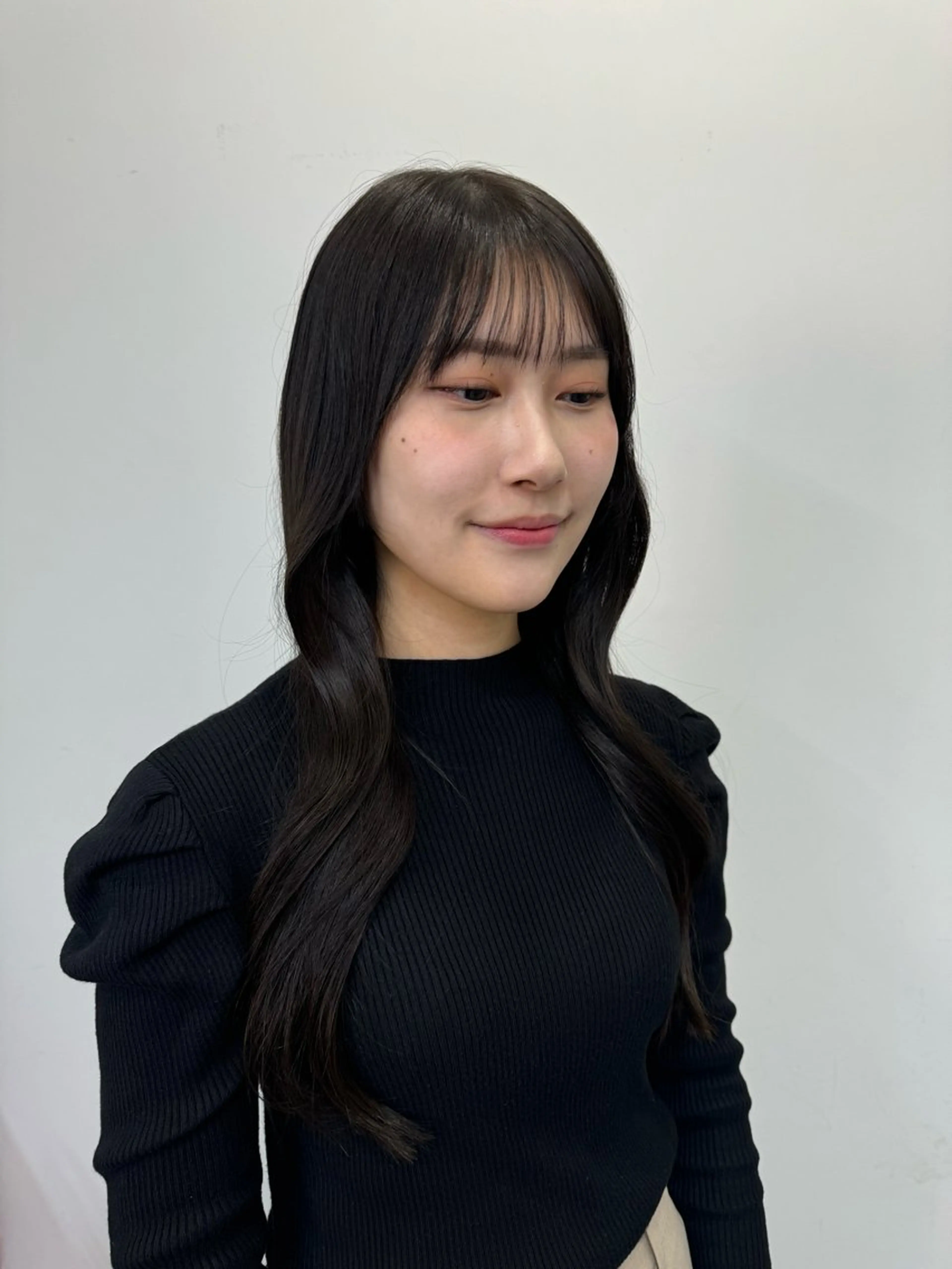 ロング レイヤーカット 韓国風レイヤーカット グレージュ/大希のヘアスタイル