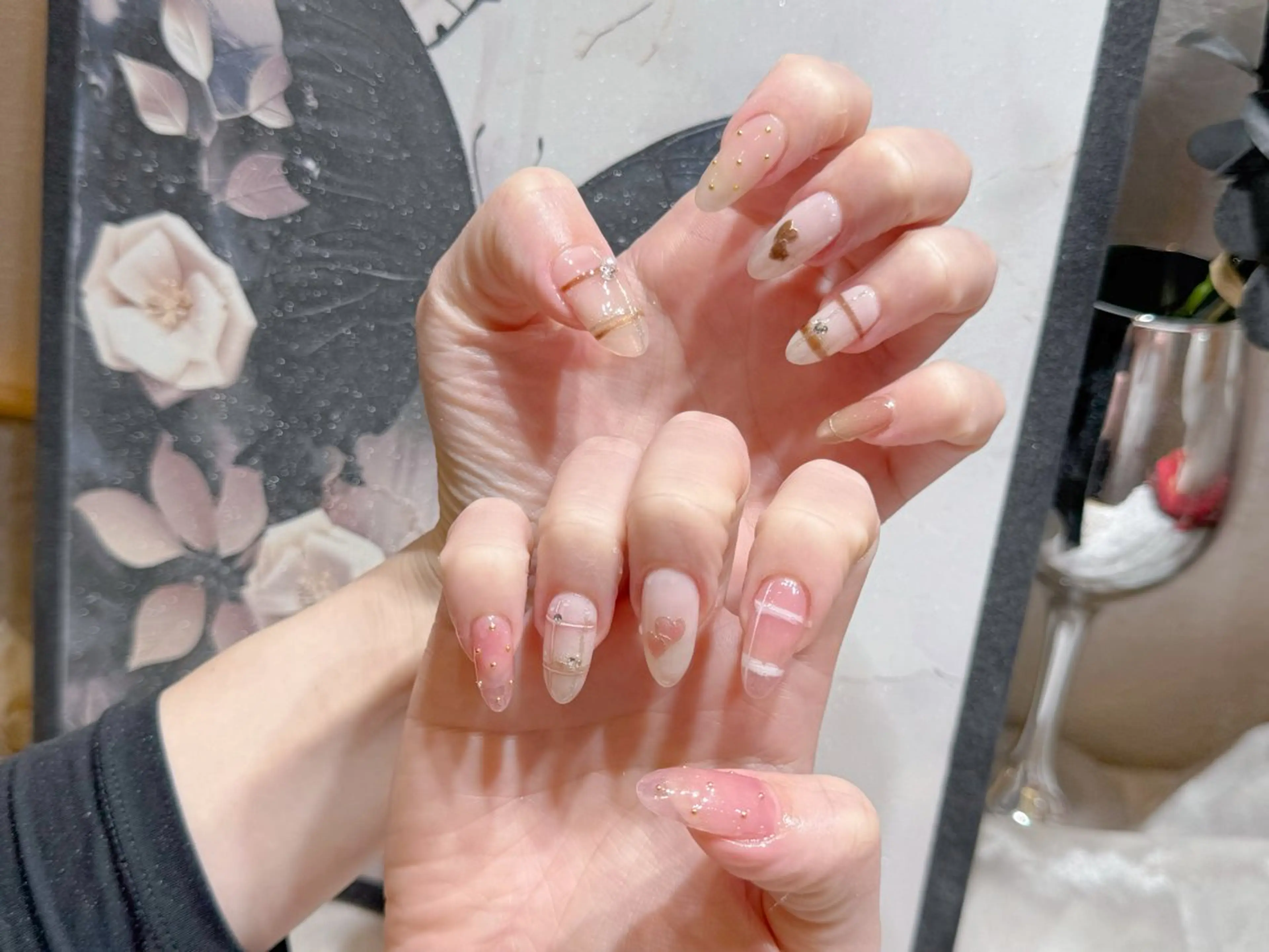 ネイル アートネイル フットネイル ジェルネイル ハート マグネットネイル Babarla　Nail　Salon所属・babarla Nailのネイルデザイン