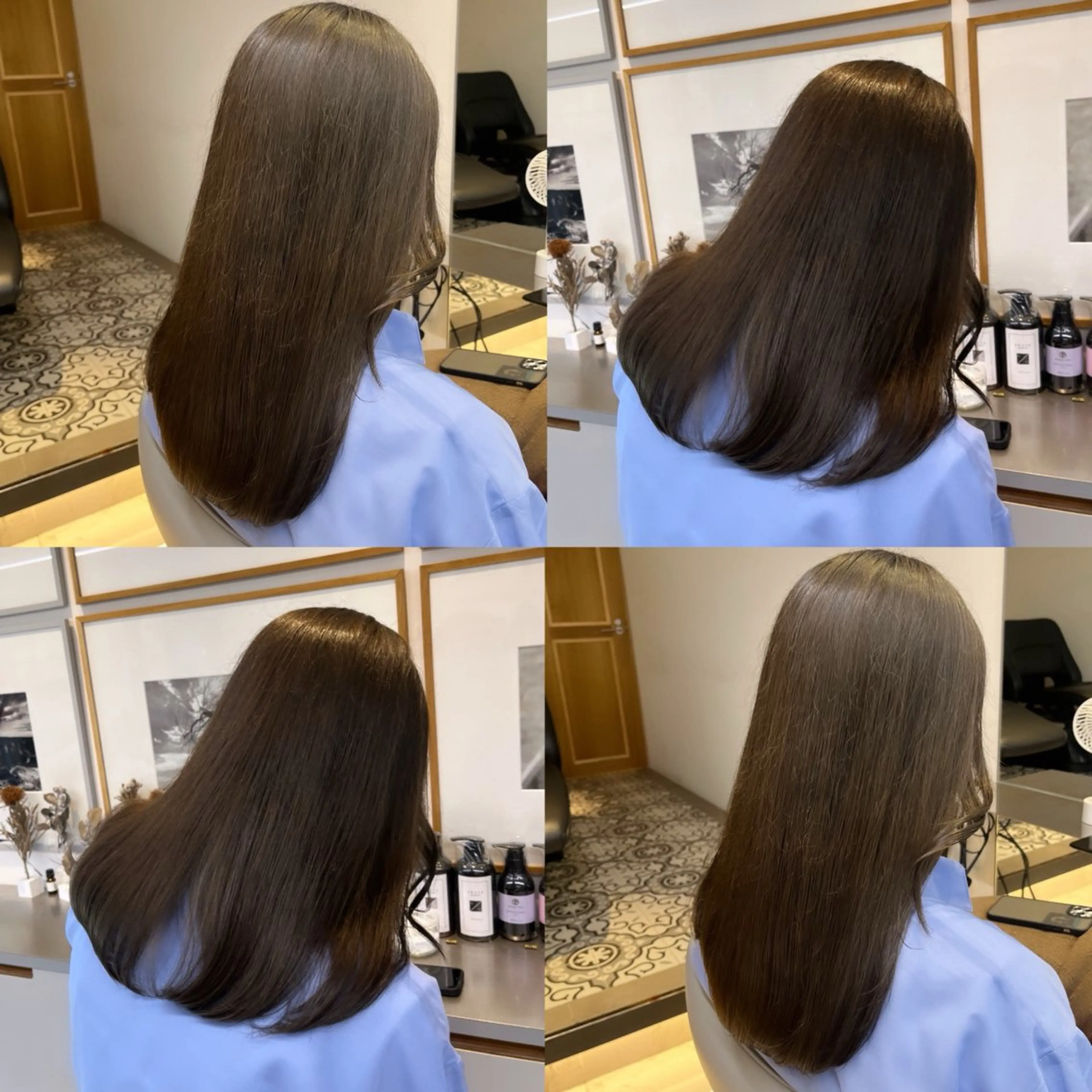 ミディアム カラー ブラウンカラー 透明感カラー グレージュ オリーブブラウン オリーブグレージュ カット ヘアカラー トリートメント ヘッドスパ ヘアセット カジュアルを女っぽく 𝗮𝘆𝗮𝗰𝗼のヘアスタイル