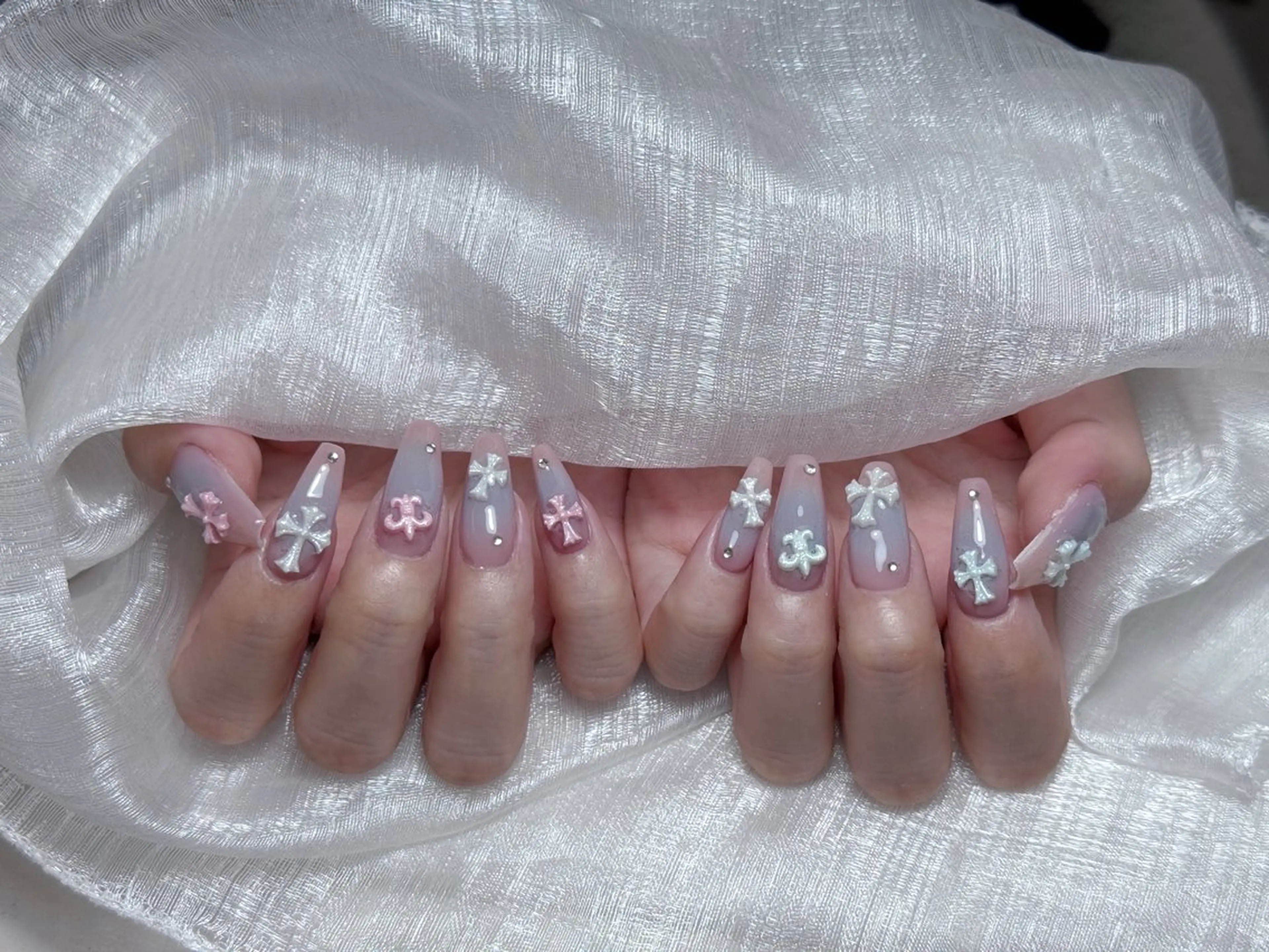 ネイル アートネイル 成人式 ジェルネイル ニュアンスネイル 夏ネイル ハンドネイル Jenn Nail_ ヘビのネイルデザイン