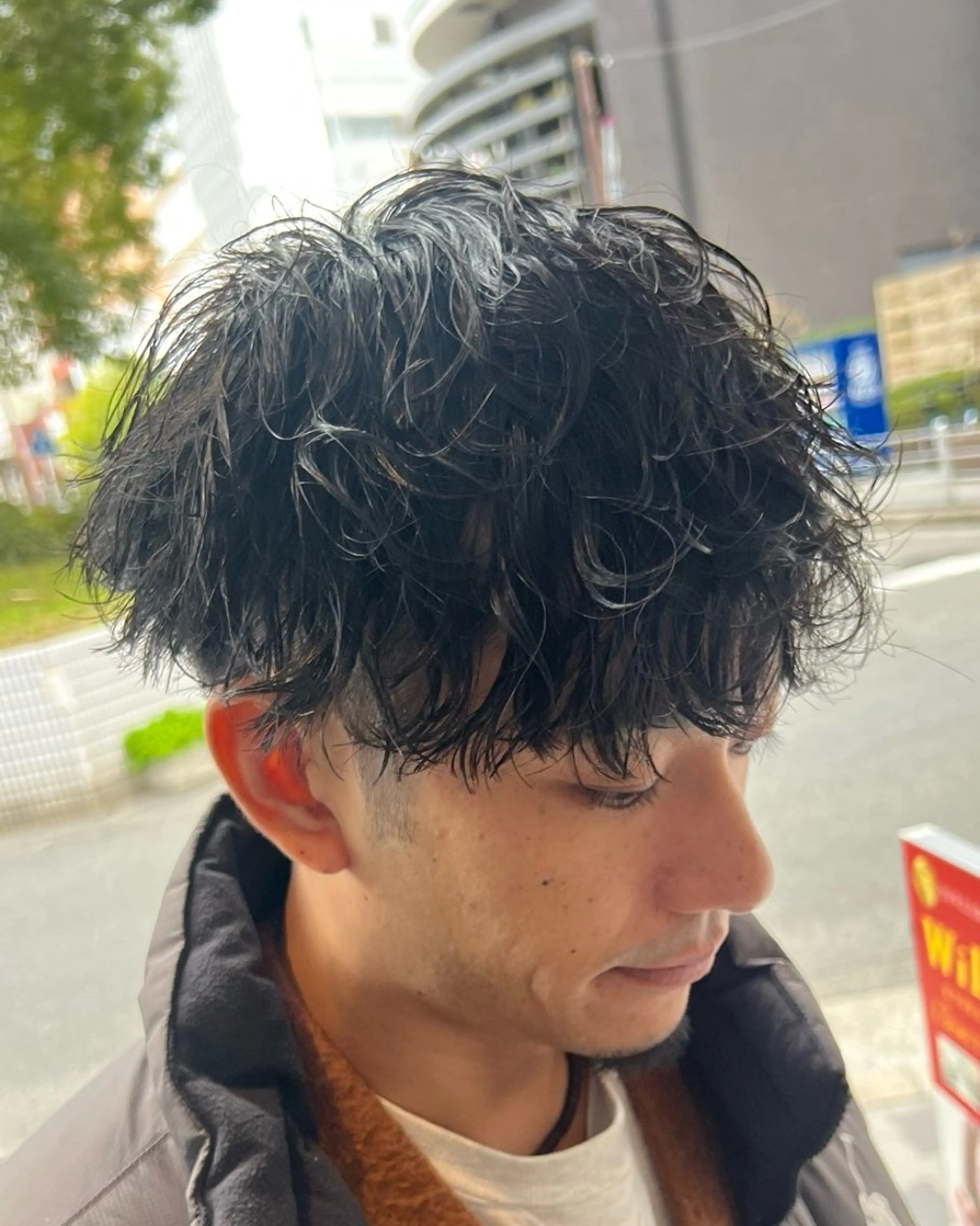 ミディアム パーマ メンズ ミディアムパーマ メンズパーマ 波巻きパーマ スパイラルパーマ メンズパーマ特化型 /京橋/栗野京弥のヘアスタイル