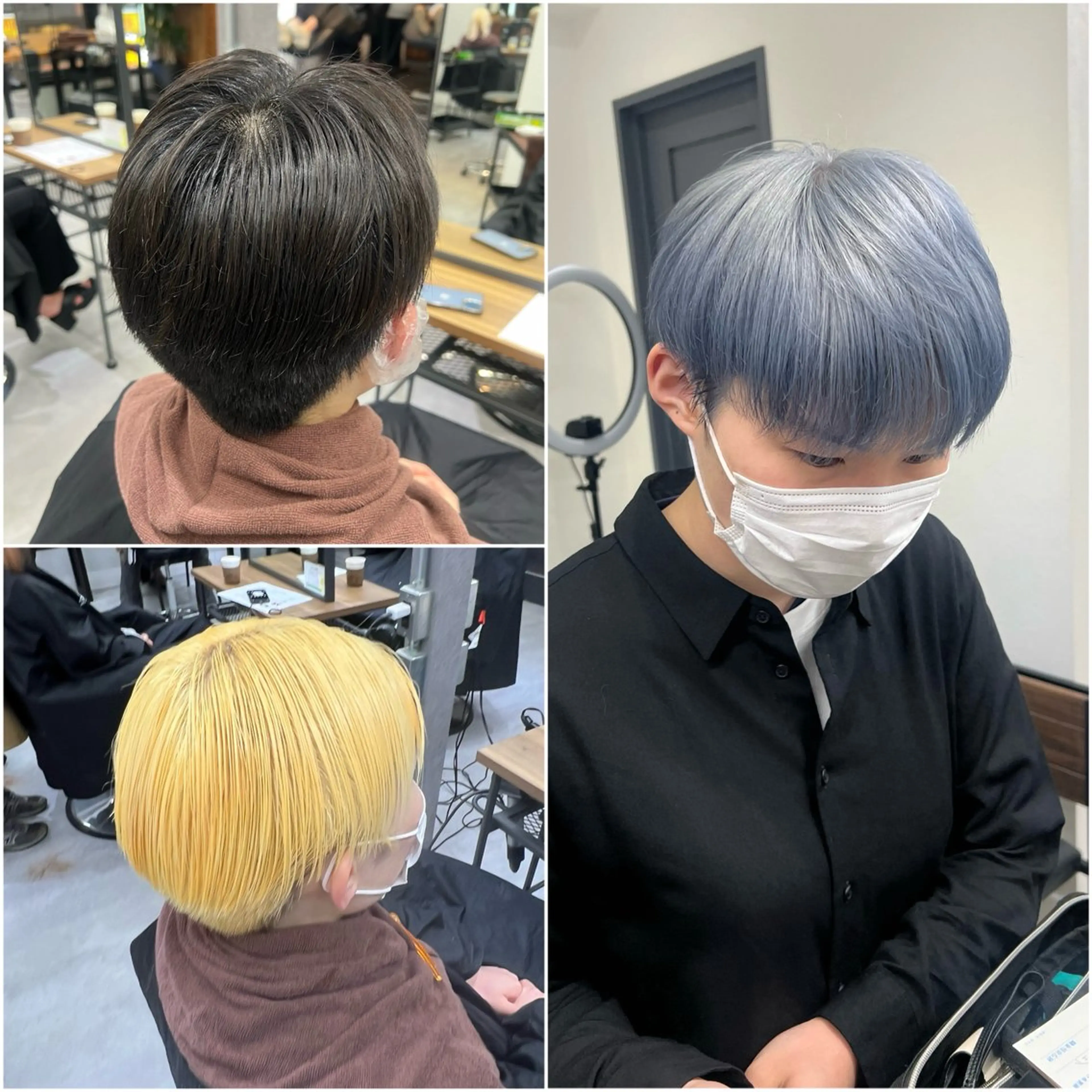 ショート カラー シールエクステ ブリーチ ブルーカラー 透明感カラー デザインカラー いろあそび所属・八王子早朝🉐カット モデル募集🉐のヘアスタイル