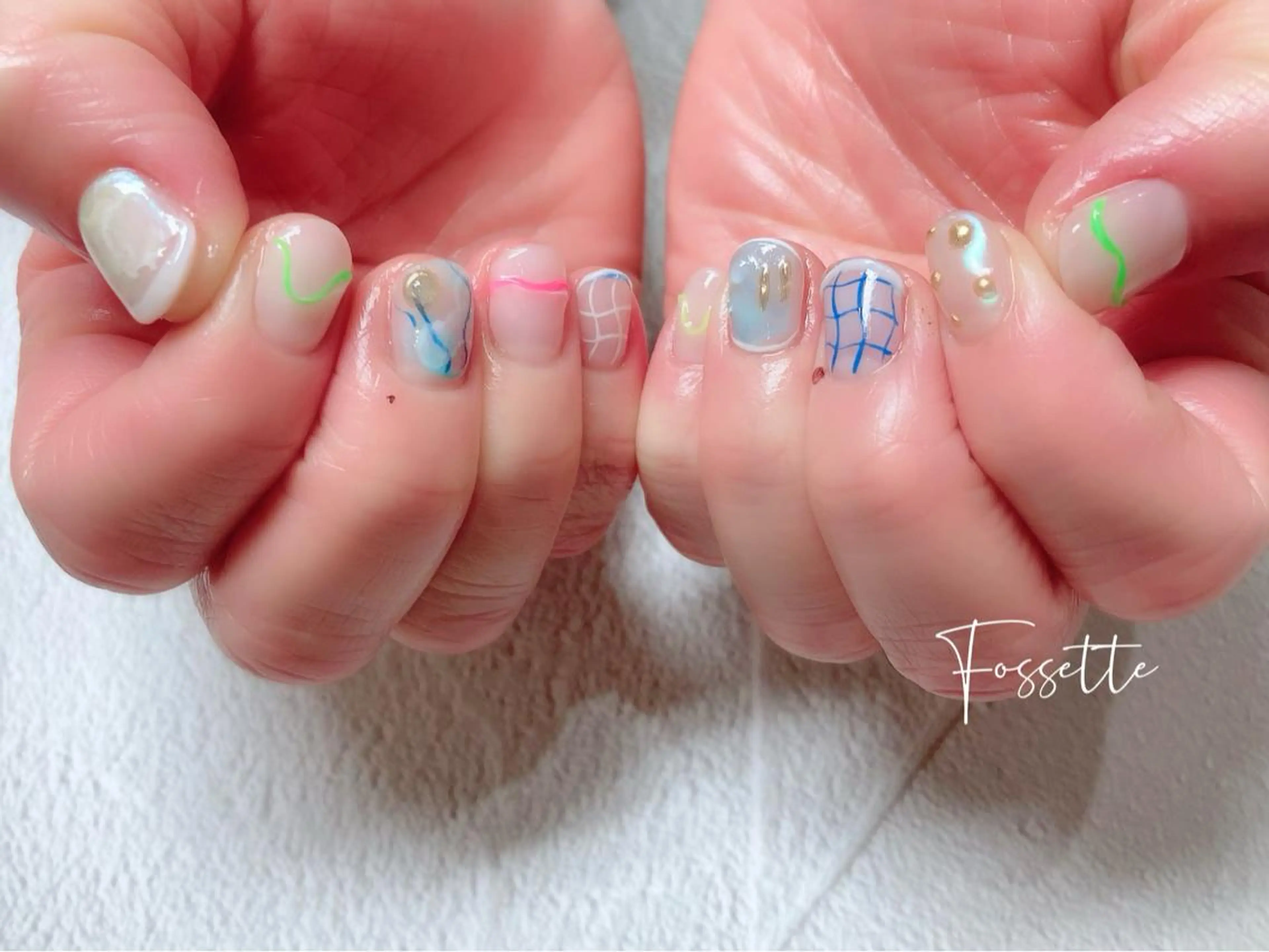 ネイル ニュアンスネイル ぷっくりネイル ショートネイル nailsalon Fossetteのネイルデザイン