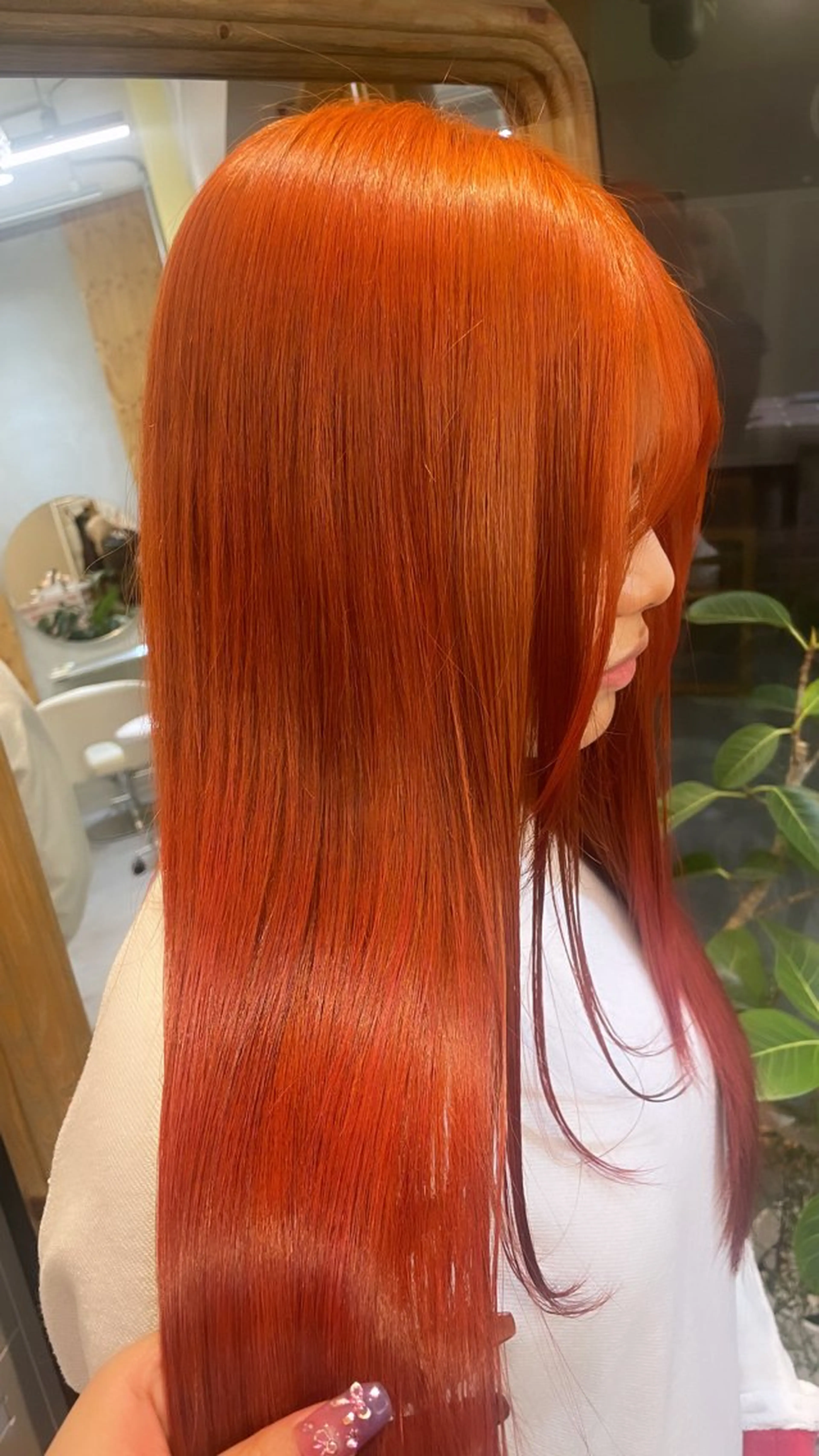 カラー 縮毛矯正 ハイトーン縮毛/暖色 なーな🎀🤍のヘアスタイル