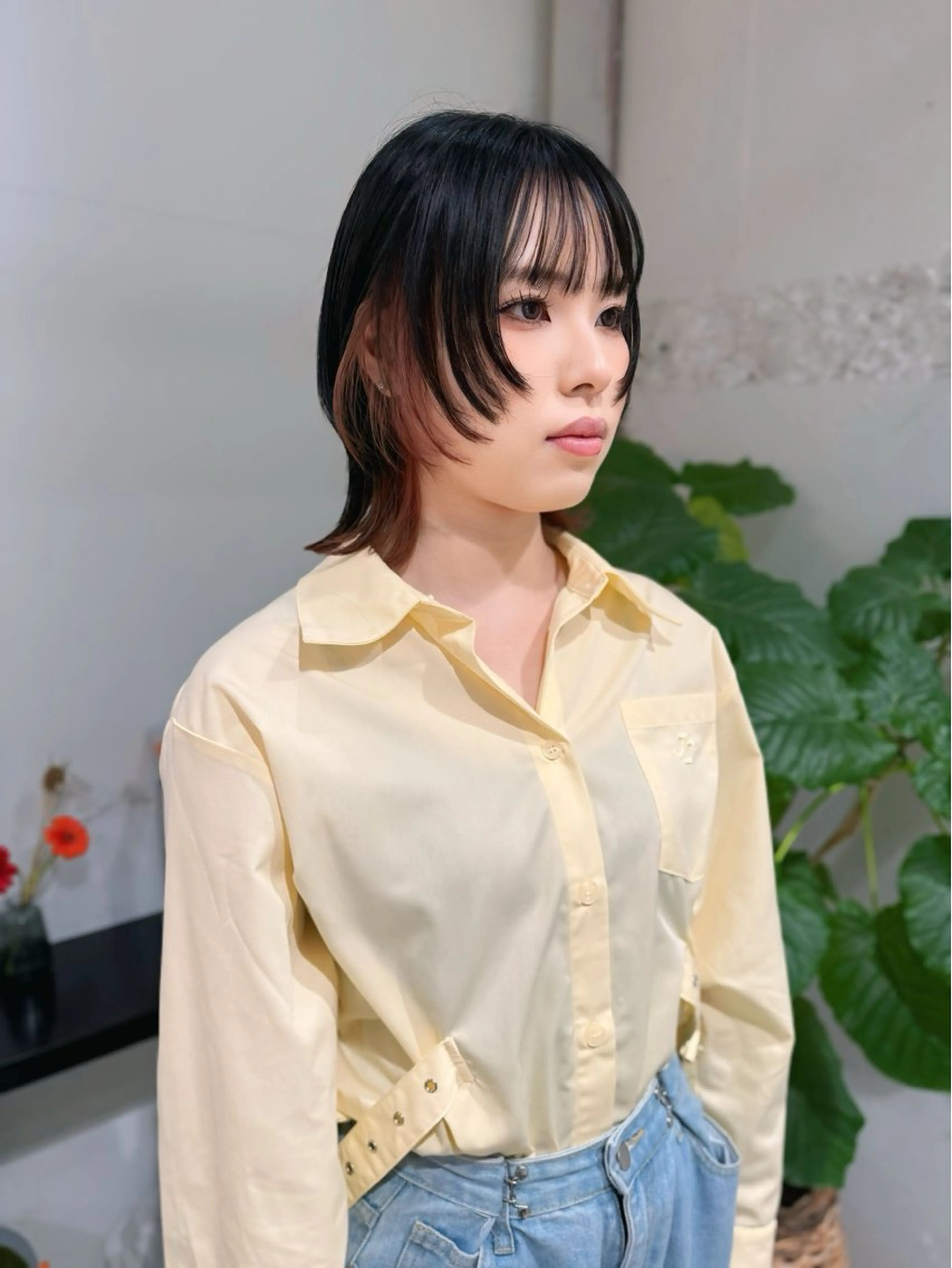 ミディアム カラー インナーカラー ウルフカット ウルフ/似合わせ レイヤー/RIHOのヘアスタイル