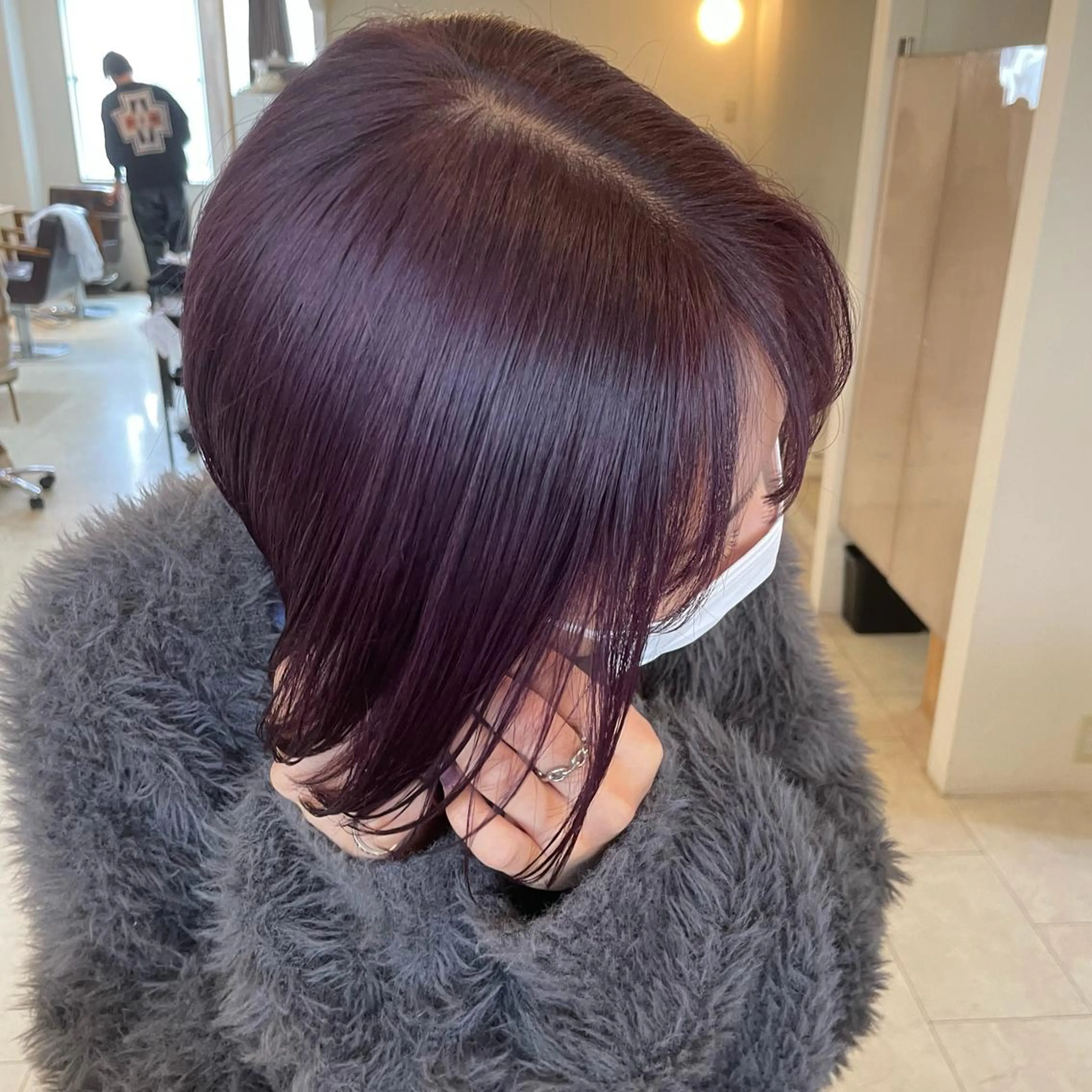 ショート カラー パープルカラー カット ヘアカラー ボブウルフ／ボブ Satsuki【名駅のヘアスタイル