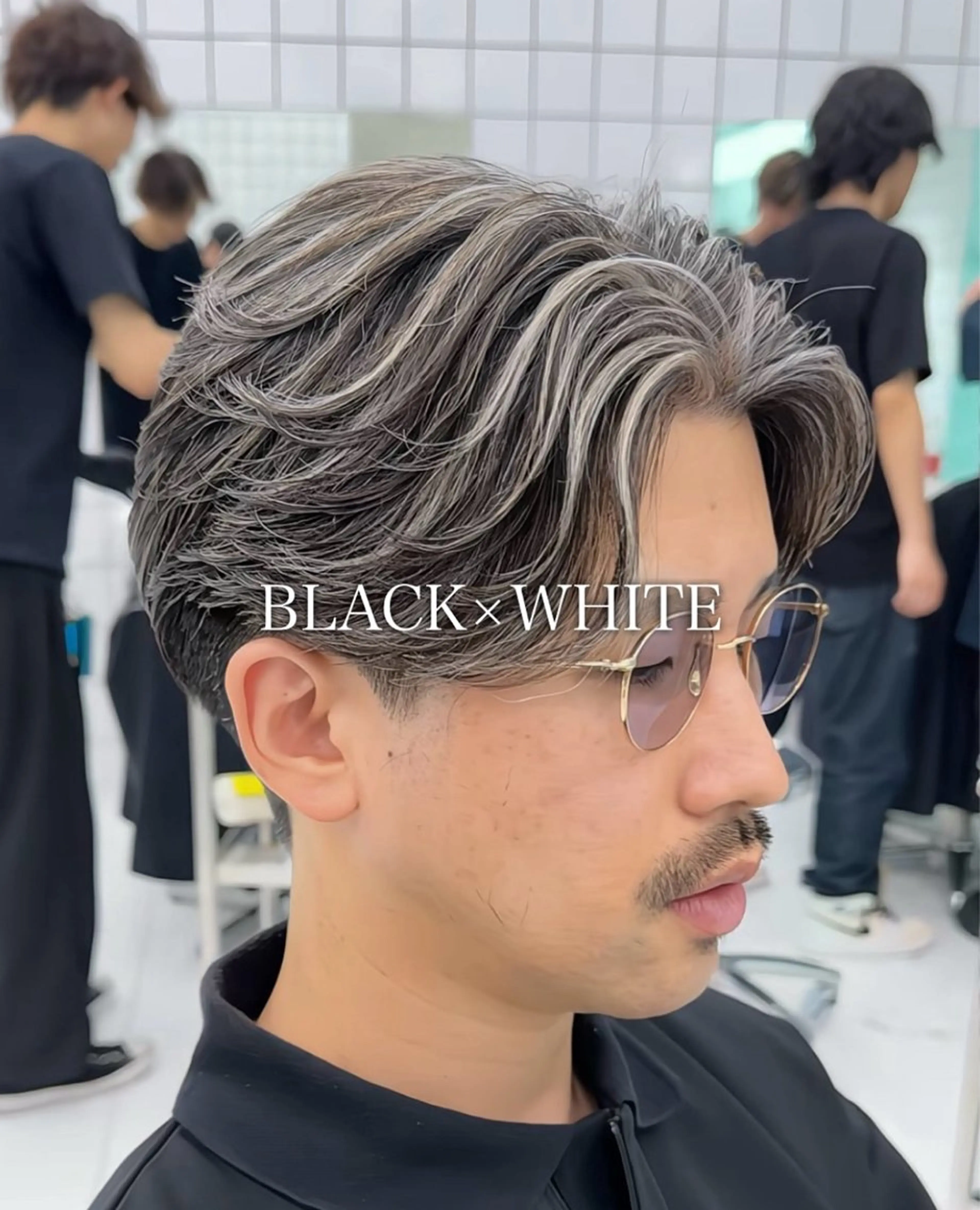 メンズ メンズハイライト メンズメッシュ カット ヘアカラー 白髪ぼかし/白髪 メッシュ/ゆうとのヘアスタイル