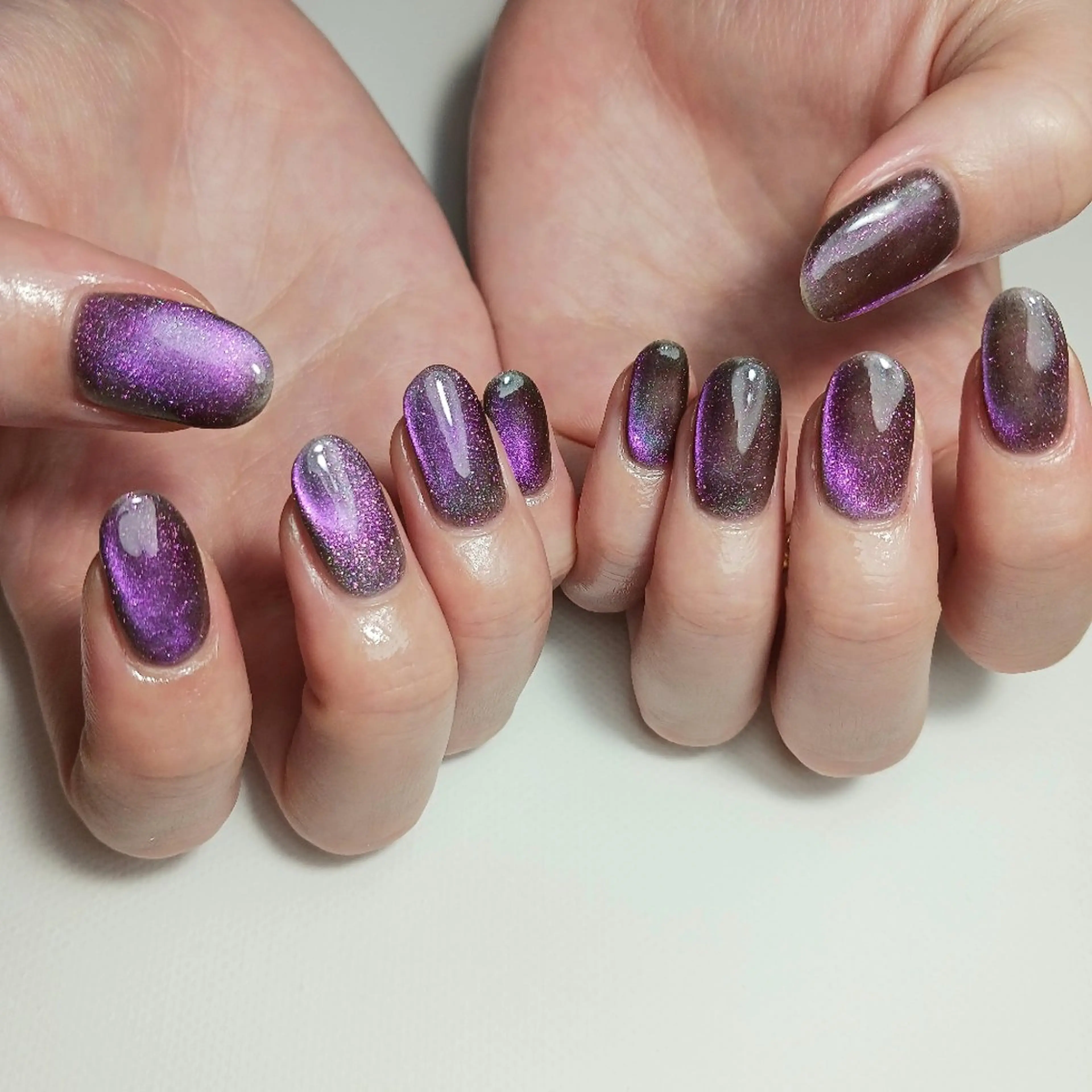 ネイル ジェルネイル キラキラネイル マグネットネイル 持ち込み ワンカラーネイル ハンドネイル owlnail /持込みデザイン専門のネイルデザイン