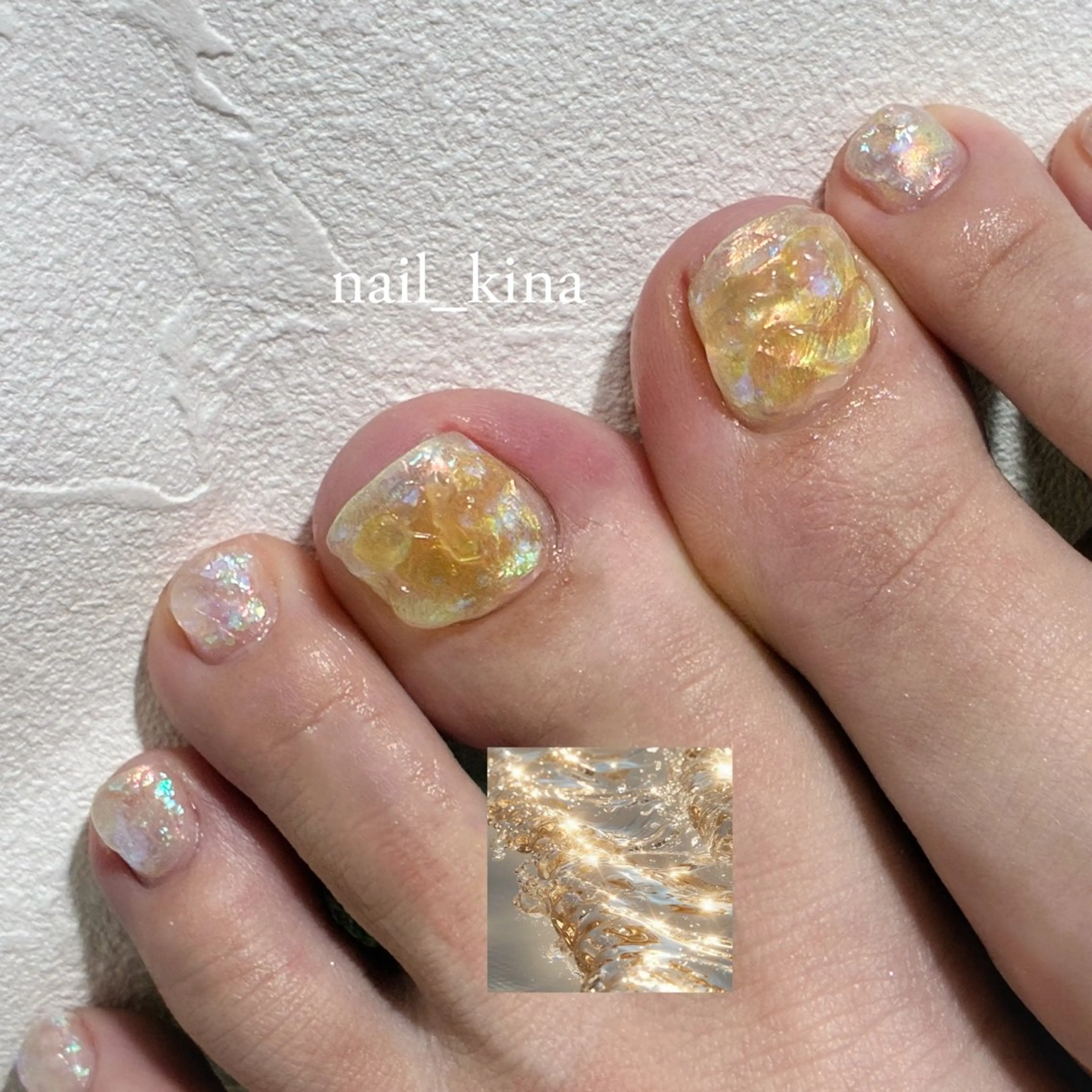 ネイル フットネイル ジェルネイル マグネットネイル ニュアンスネイル パラジェル フットネイル nail_ kinaのネイルデザイン