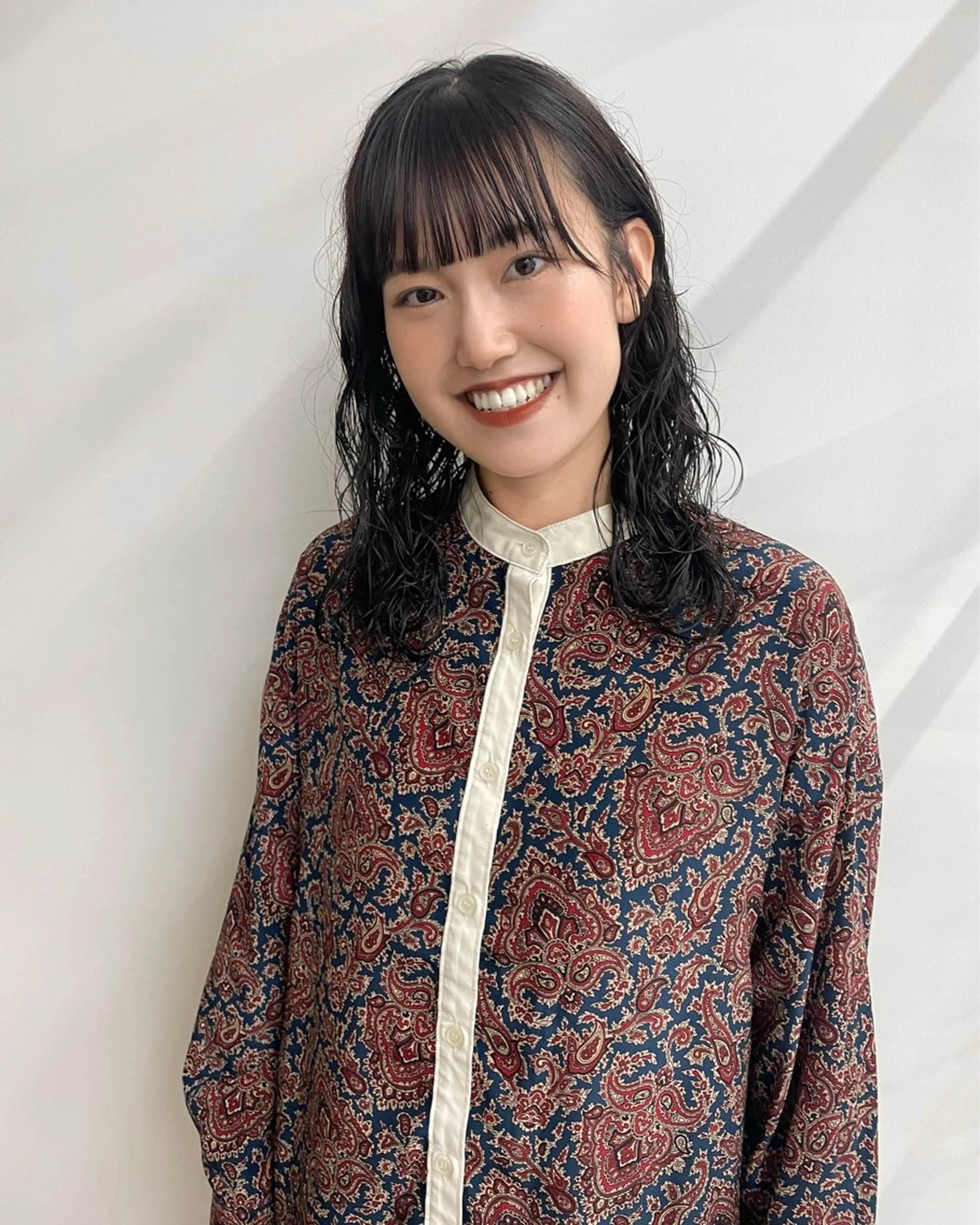 ミディアム パーマ パーマ カットモデル/ ハイトーン/ゆうあのヘアスタイル