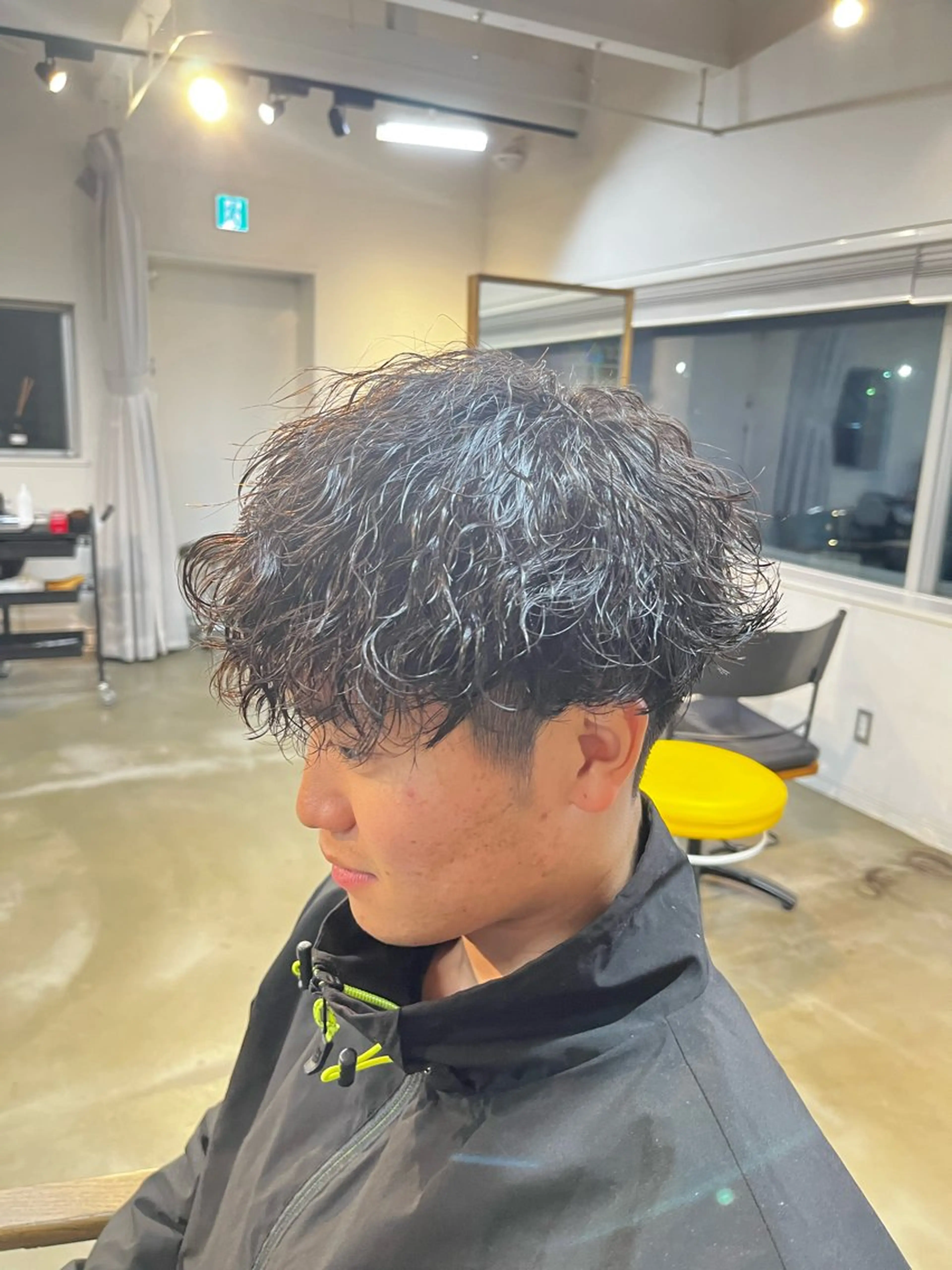 men’sカット＋波巻きパーマの写真