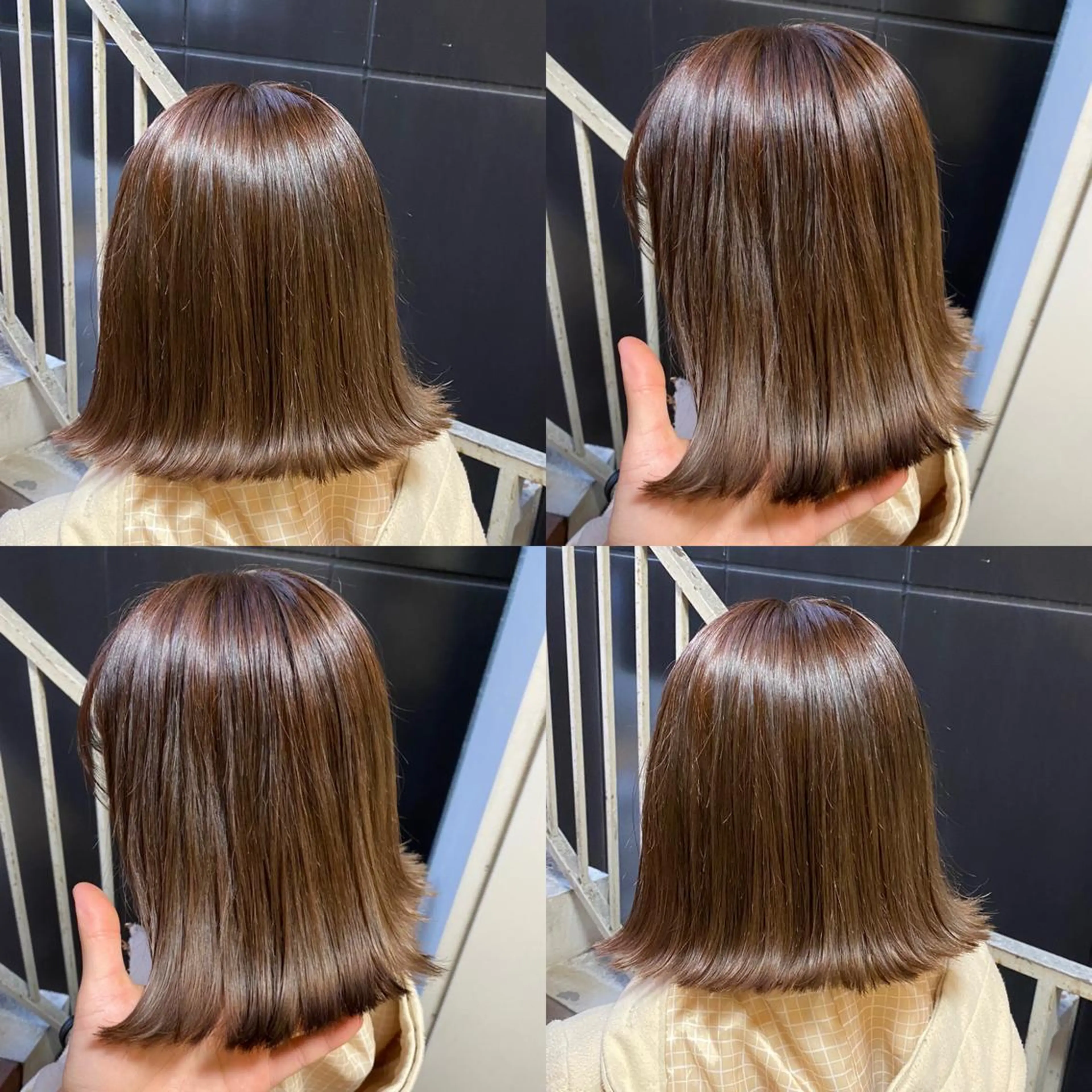 ミディアム カラー 切りっぱなしボブ アッシュ ハイライトカラー ハイトーンカラー イルミナカラー ご予約 宜しくお願いします！のヘアスタイル