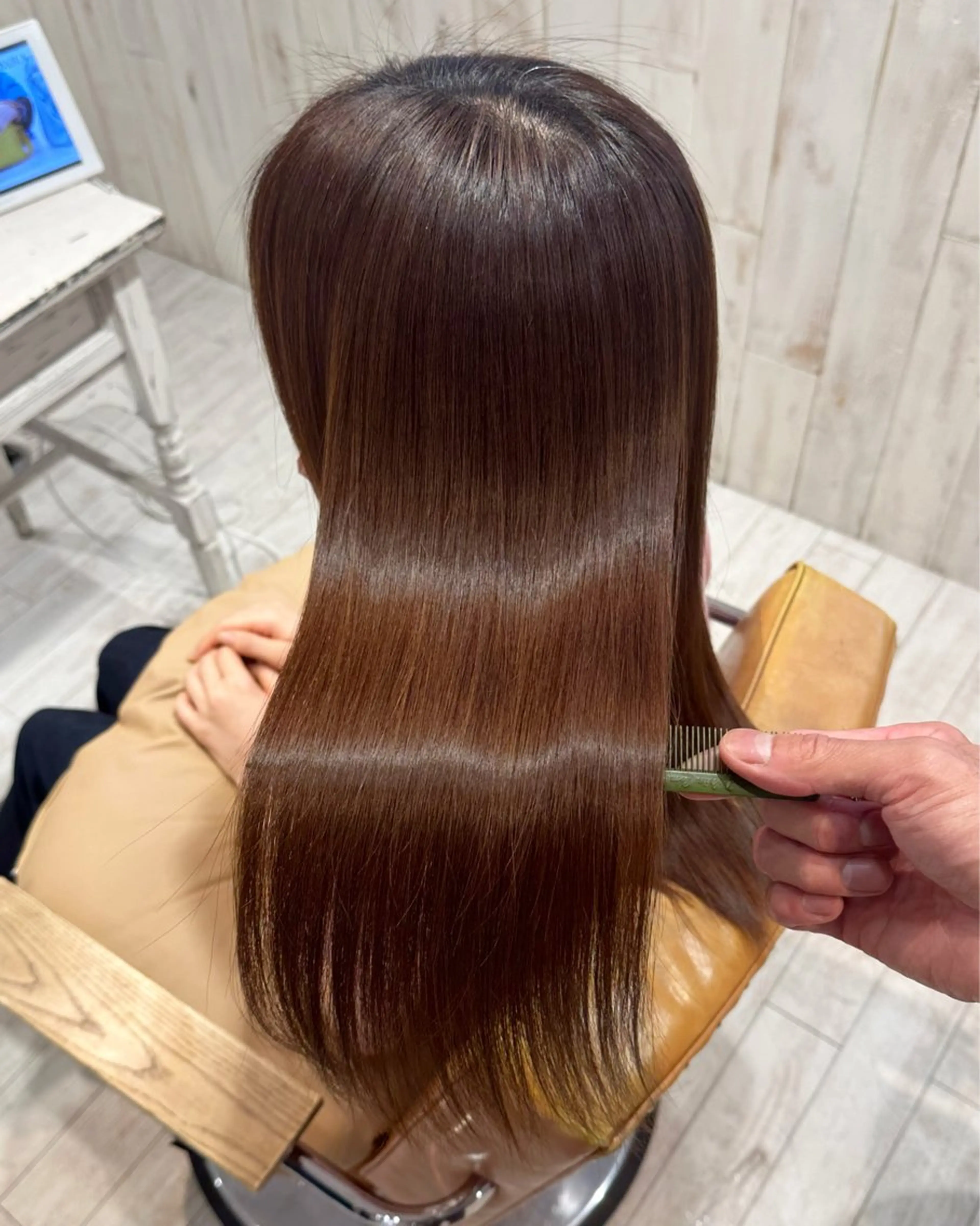 セミロング 縮毛矯正 縮毛矯正/ショート/ レイヤー/畑中正敏のヘアスタイル