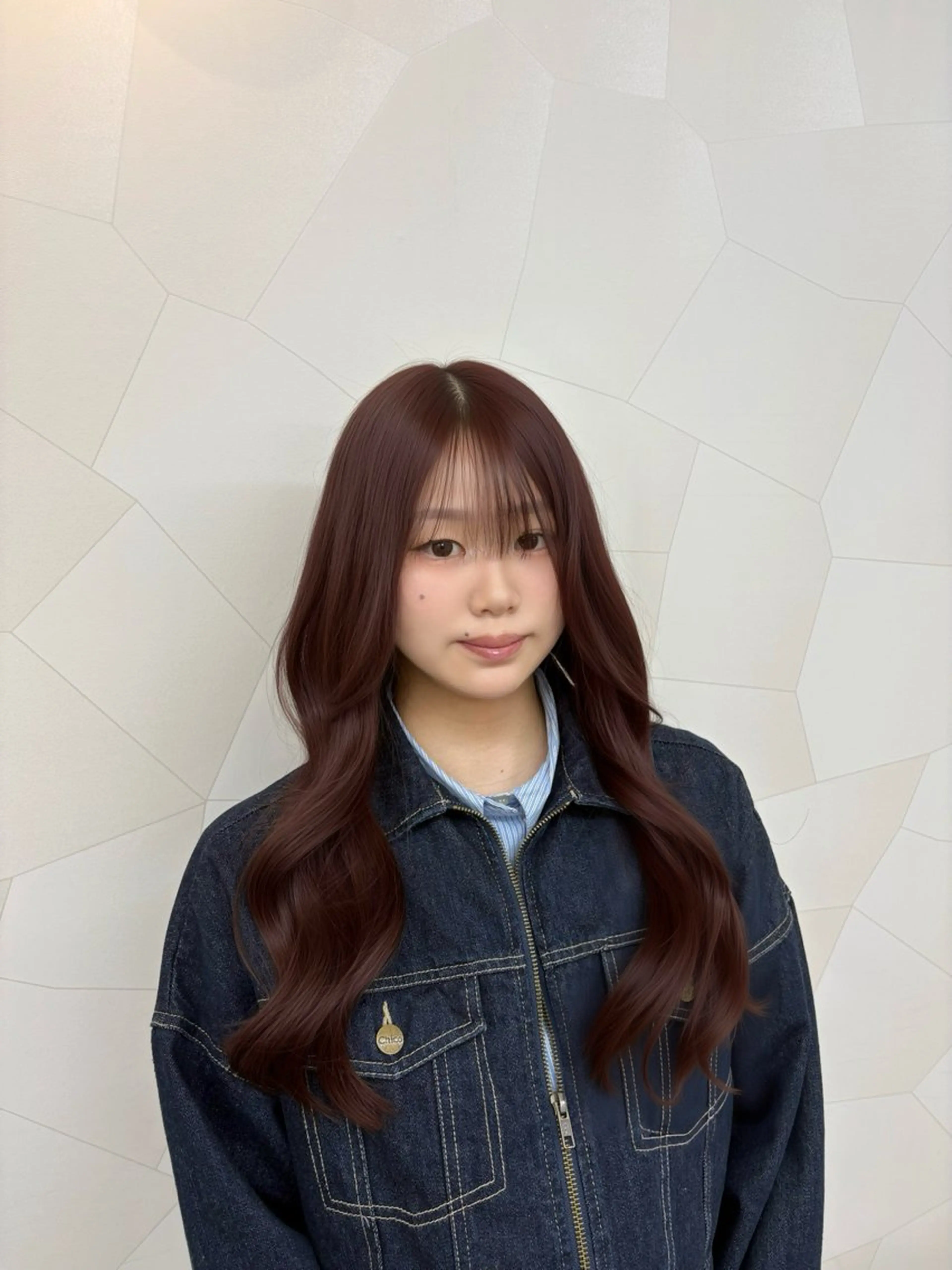 ロング カラー ブラウンカラー ピンクカラー ピンクブラウン 顔周りカット カット ヘアカラー HASHI AYAKAのヘアスタイル