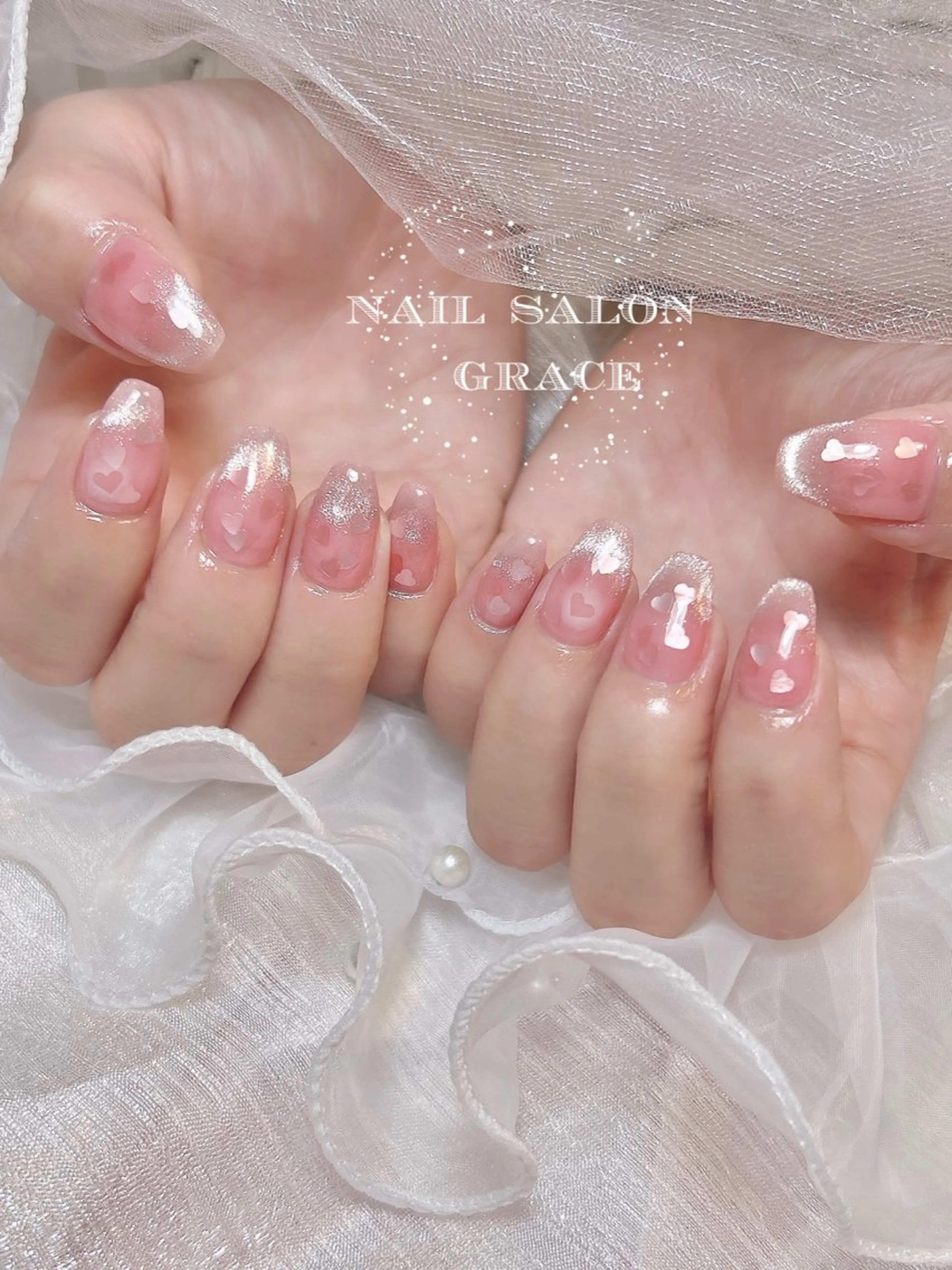 ネイル ハート マグネットネイル ハンドネイル nailsalon GRACE所属・GRACE nailのネイルデザイン