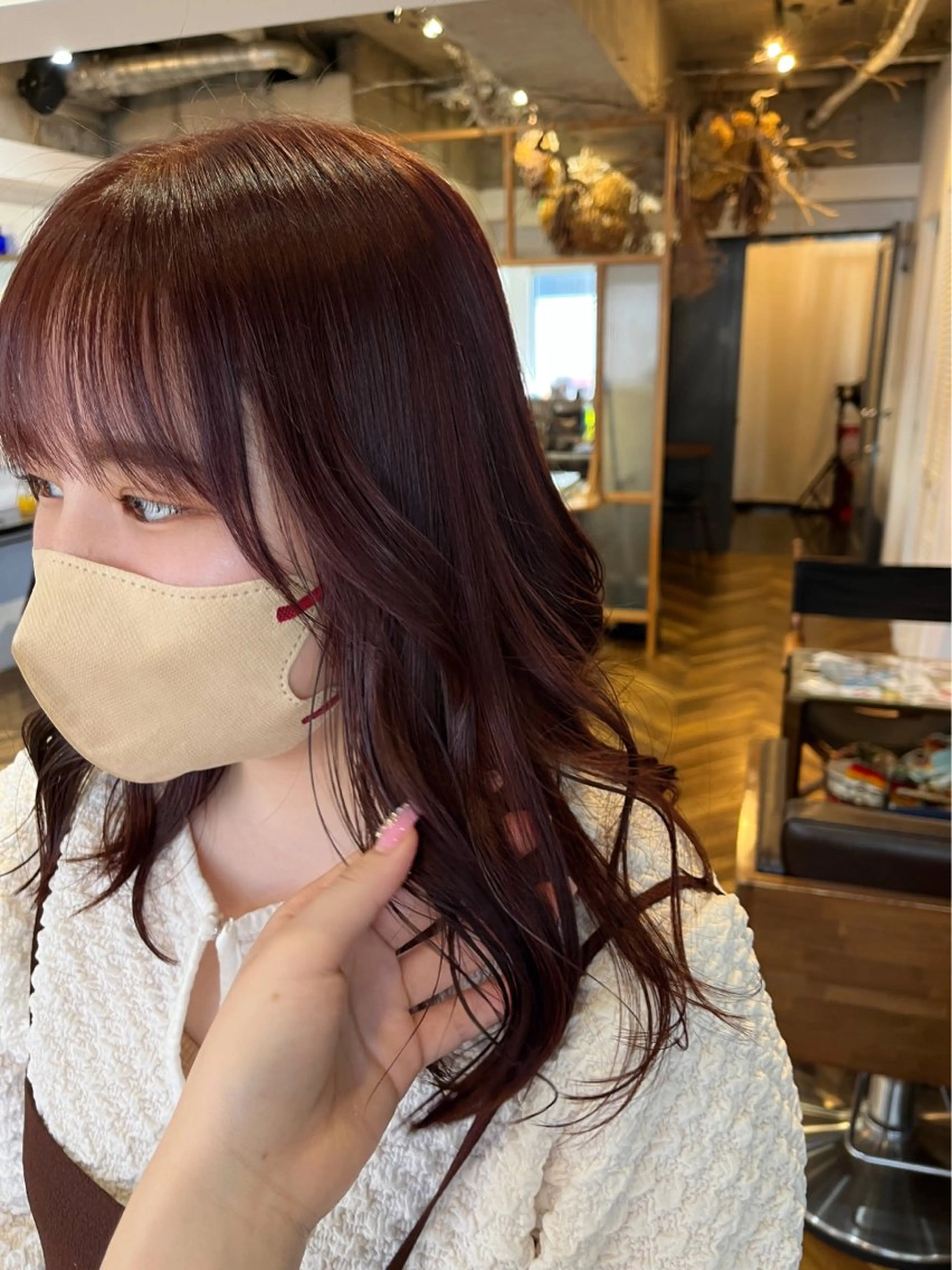 セミロング カラー ピンクカラー HOMIE TOKYO所属・sora / 渋谷 / ハイトーンのヘアスタイル