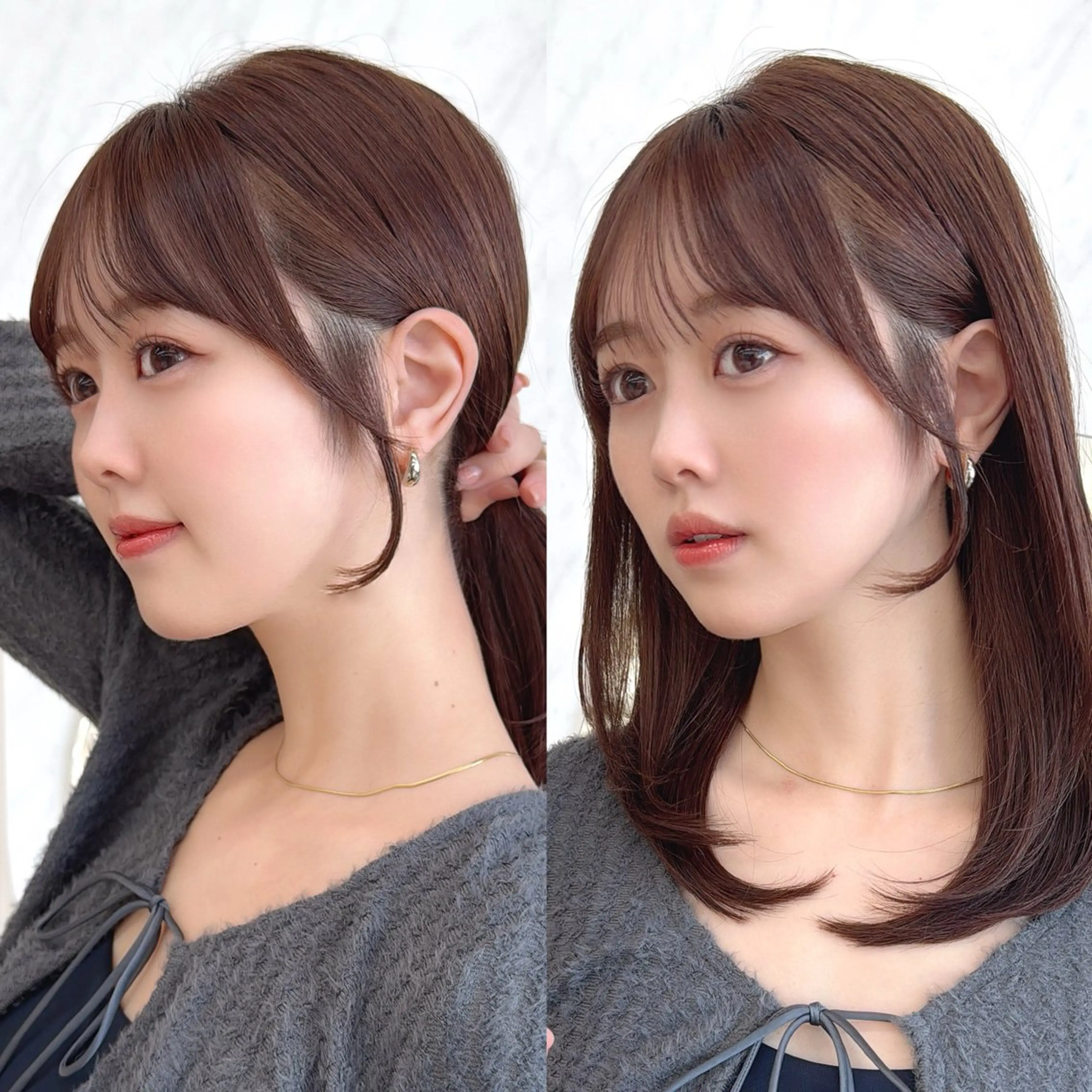 ミディアム レイヤーカット/ 顔まわり/アオイのヘアスタイル