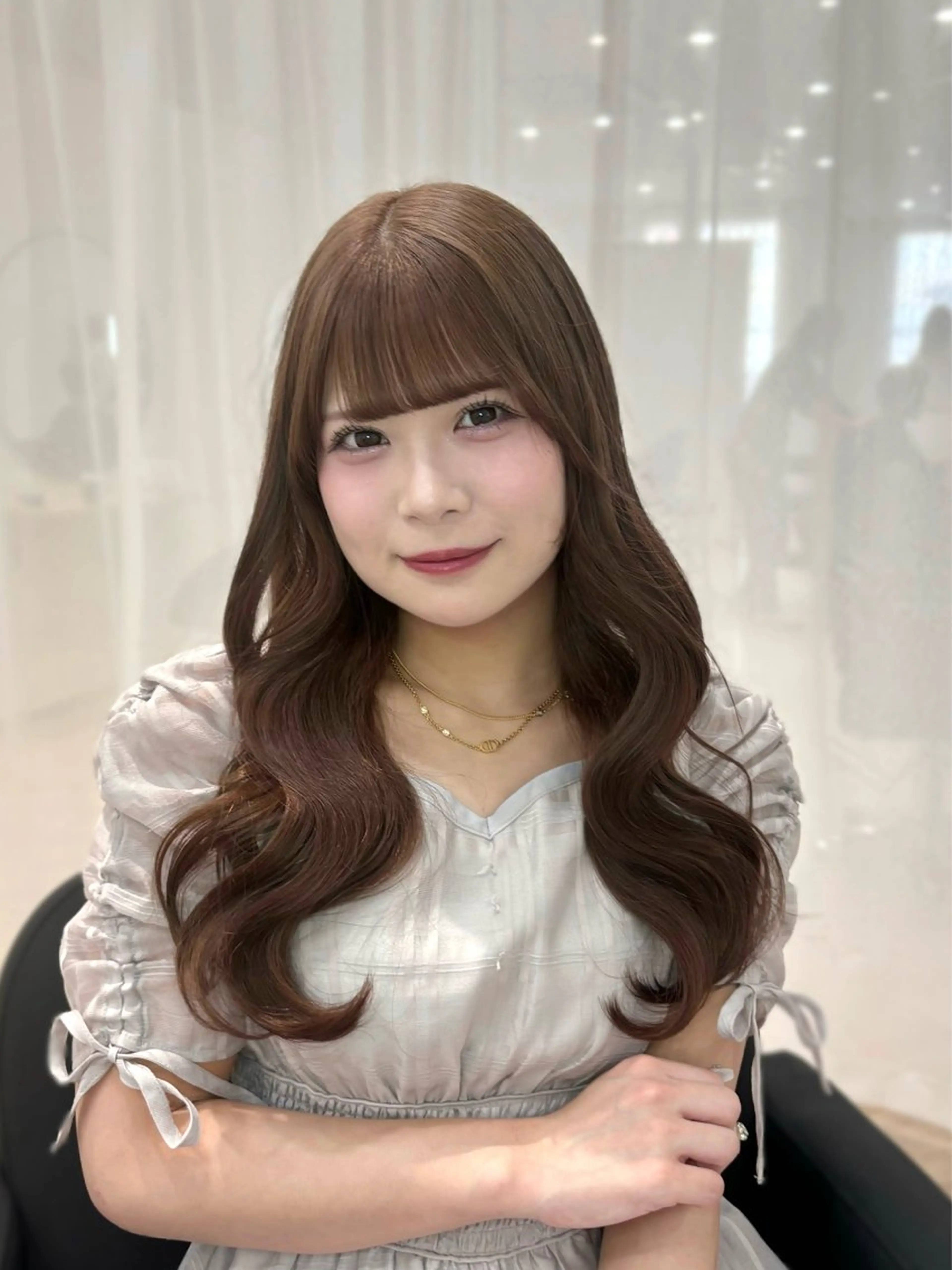 ロング カラー カット ヘアカラー 𝒎𝒐𝒆🩰 名駅/ヘアメ/暖色♡のヘアスタイル