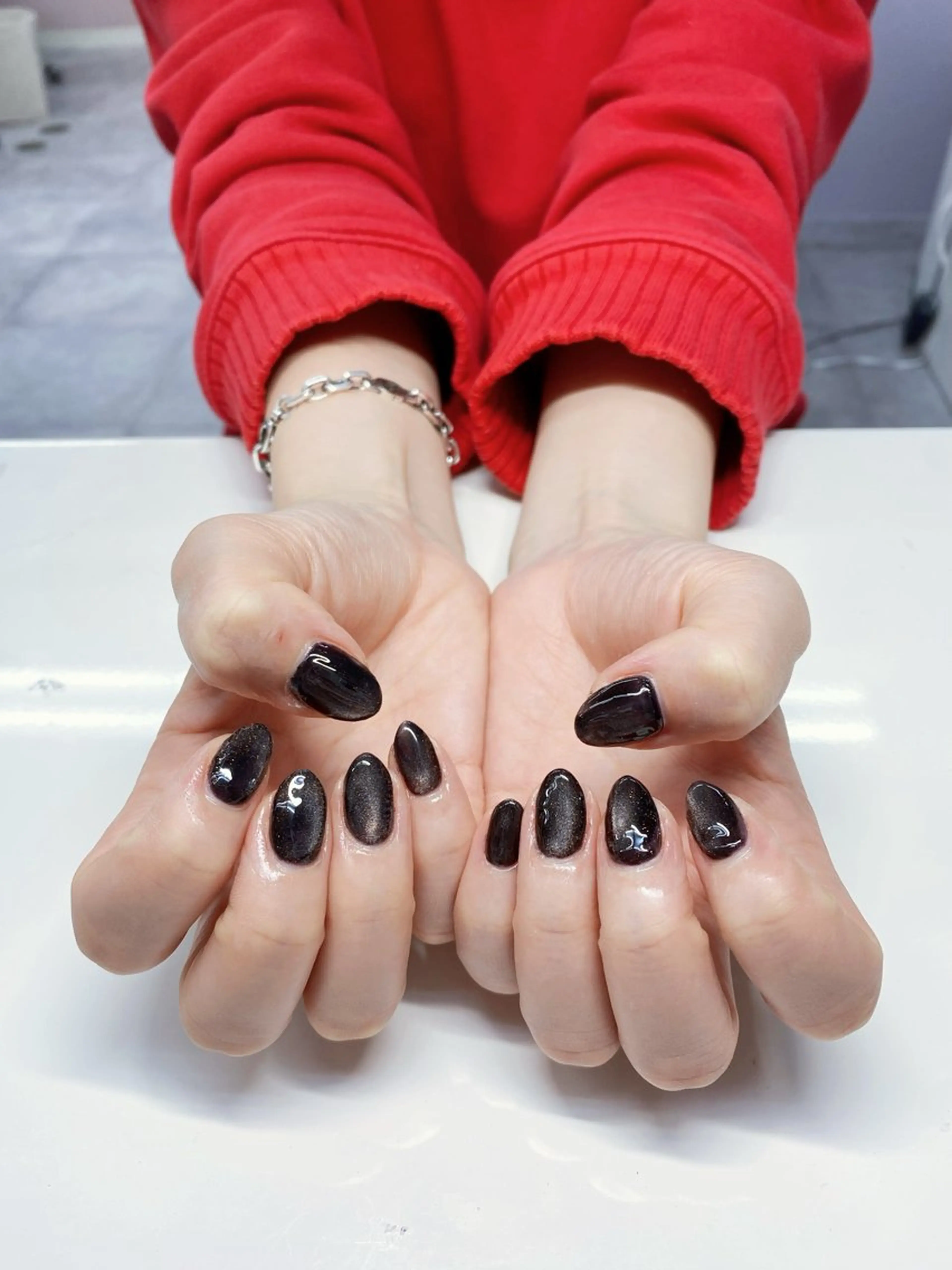 ネイル ジェルネイル ハードジェル ラメ(グリッター) ラメグラデーション マグネットネイル VANNAILSALON 海老名店所属・VANNAIL 海老名店のネイルデザイン