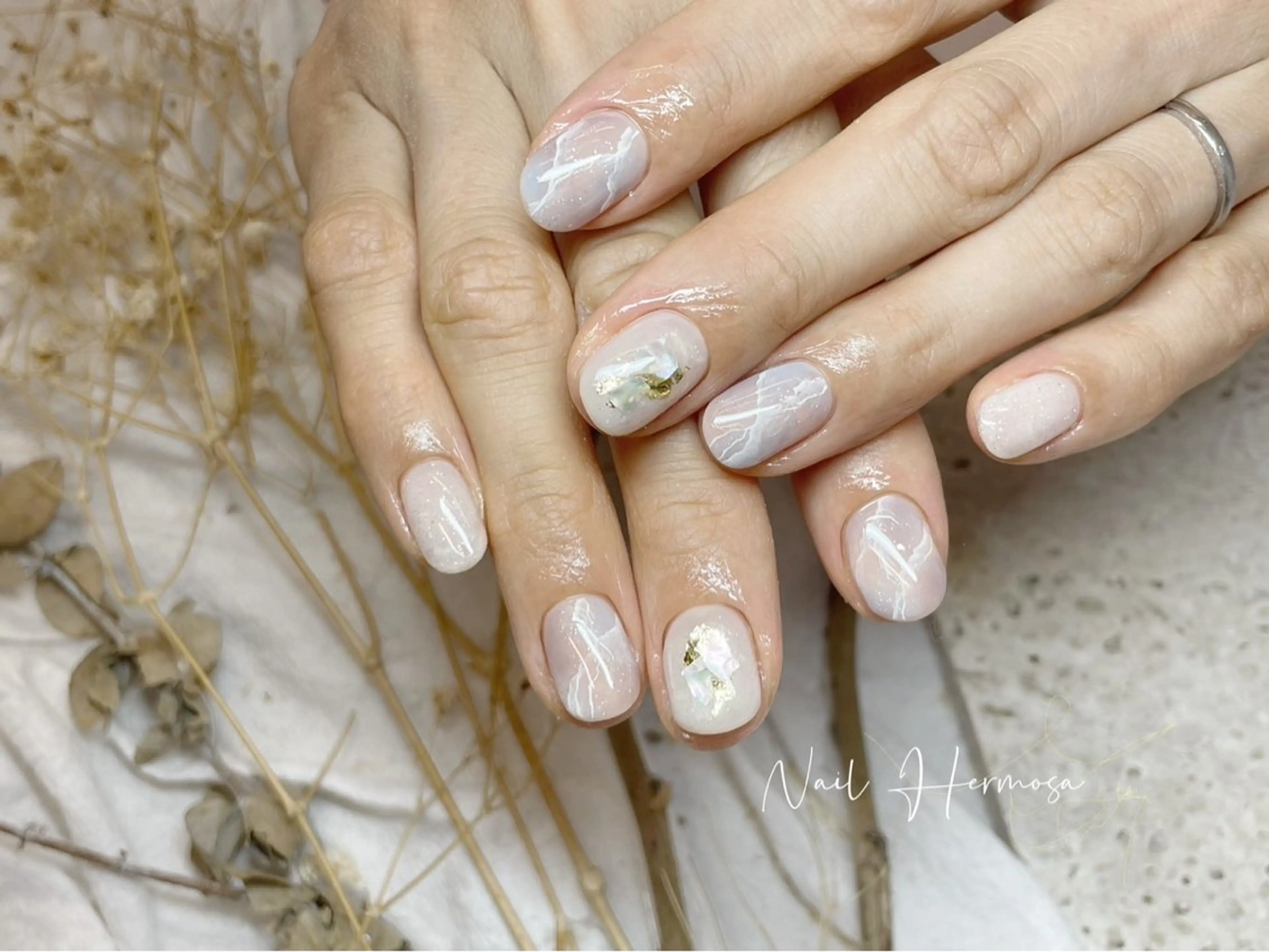 ネイル 長さ出し フラッシュネイル フットネイル ジェルネイル マグネットネイル ハンドネイル エルモサ YURIKAのネイルデザイン