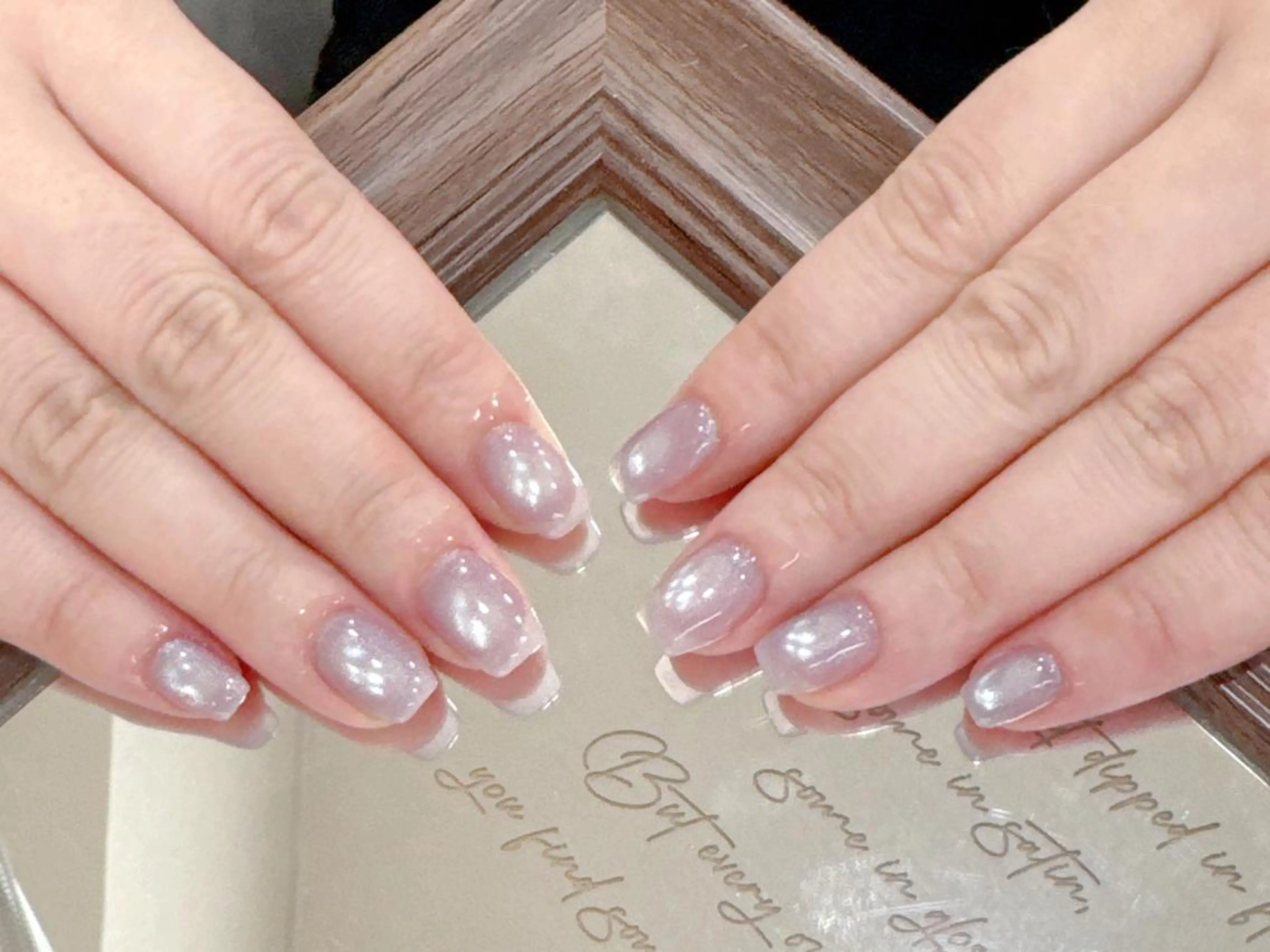 ネイル カジュアル チークネイル フレンチネイル ジェルネイル ガーリー ハンドネイル ハンドケア 🎀も ものネイルデザイン