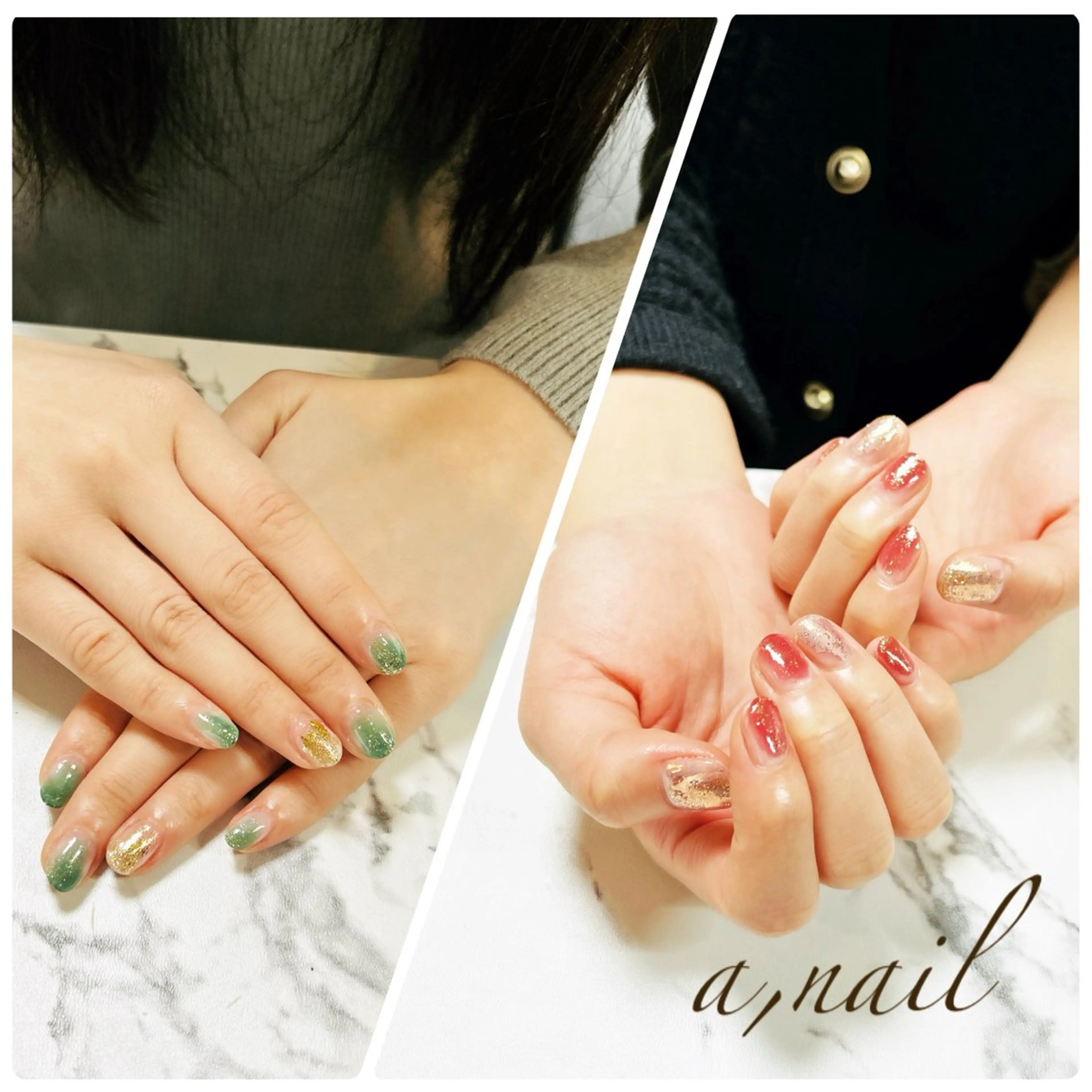 ネイル ジェルネイル キラキラネイル ラメ(グリッター) シンプルネイル ハンドネイル ネイルサロン エーネイルのネイルデザイン