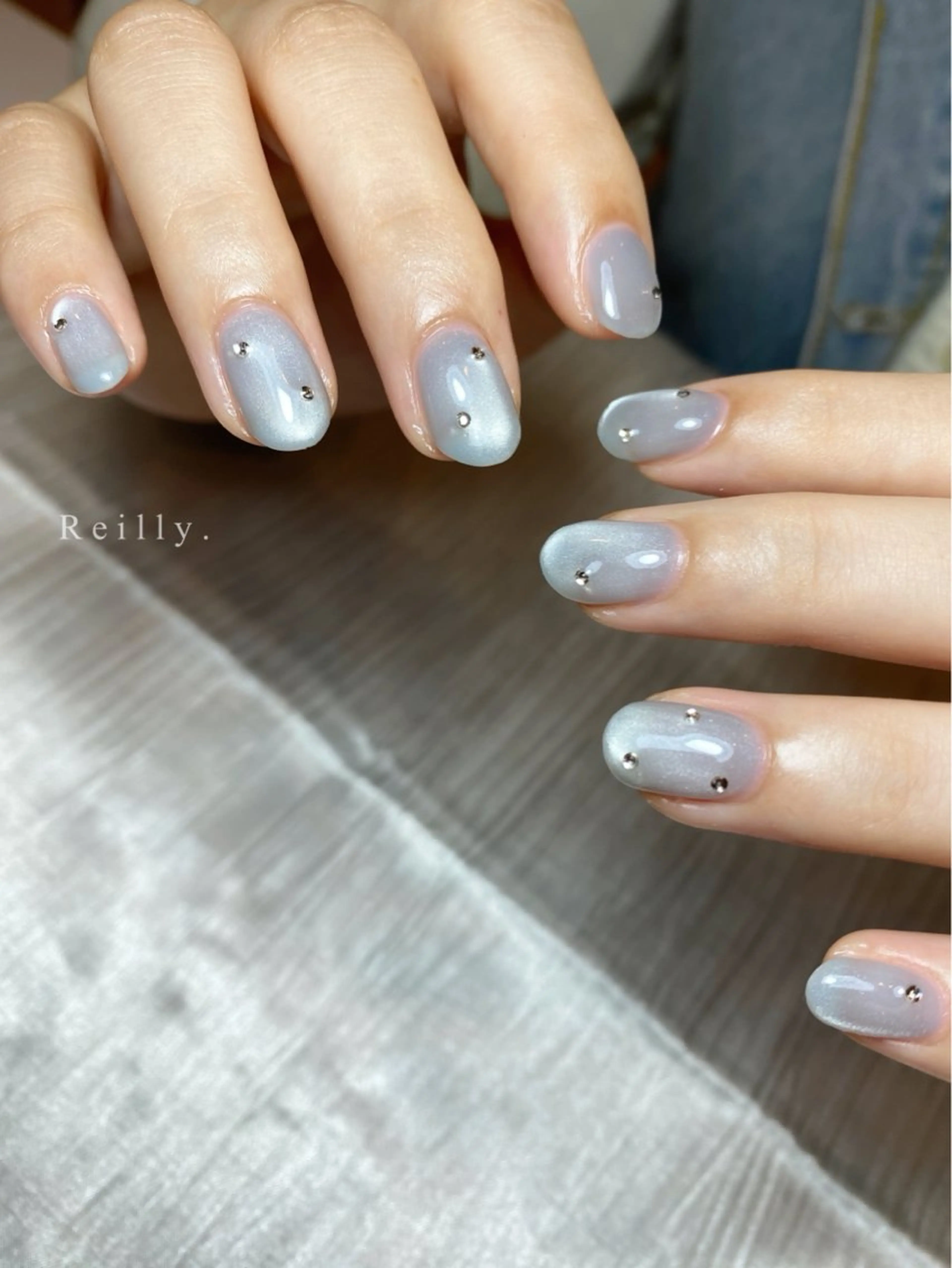 ネイル フラッシュネイル フレンチネイル ジェルネイル グラデーション ラメ(グリッター) ハンドネイル ハンドケア REILLY.　private nail salon所属・Marina 《REILLY.》のネイルデザイン
