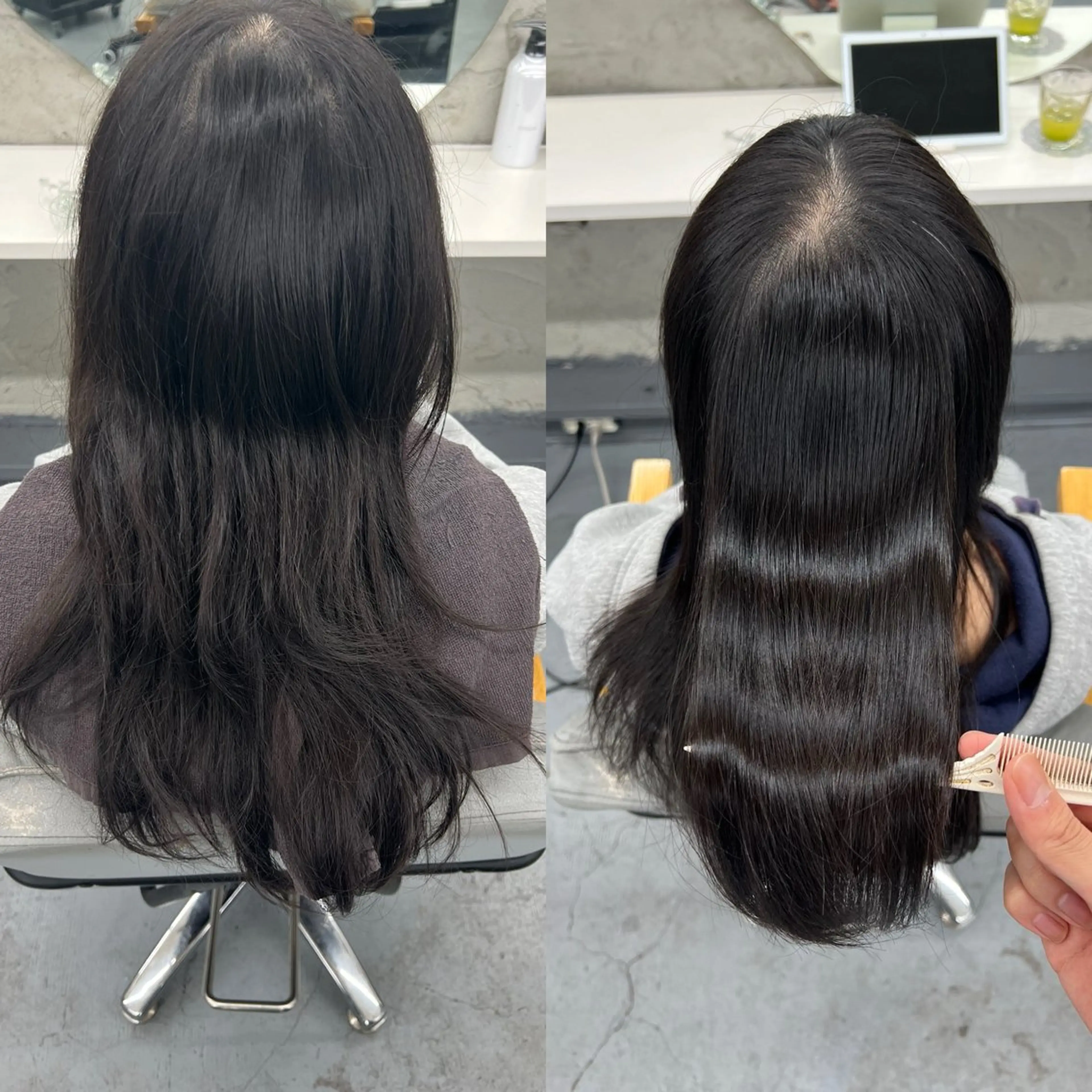 セミロング カット 縮毛矯正 トリートメント 亀田 泰生のヘアスタイル