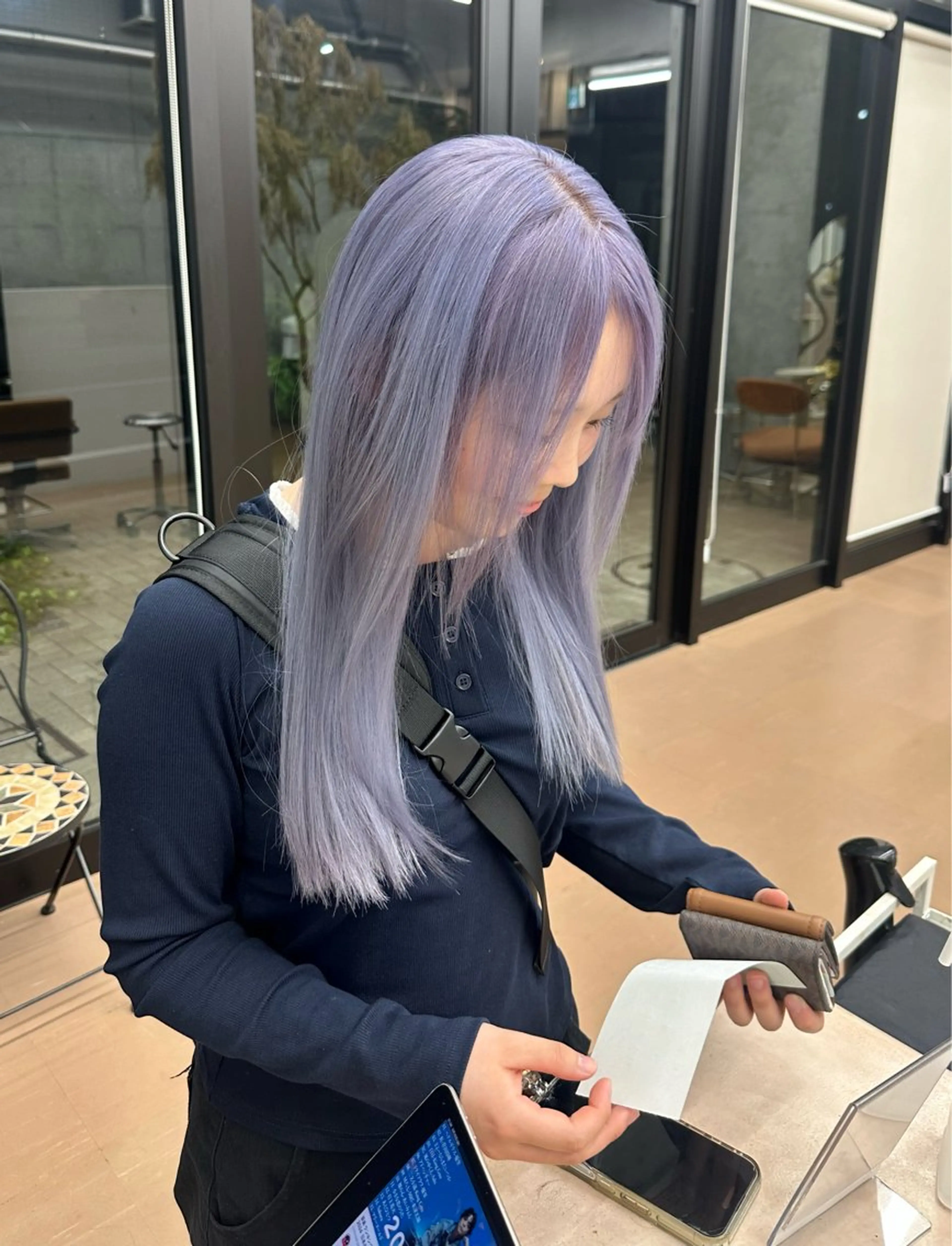 ロング ヘアカラー 森本 笑のヘアスタイル