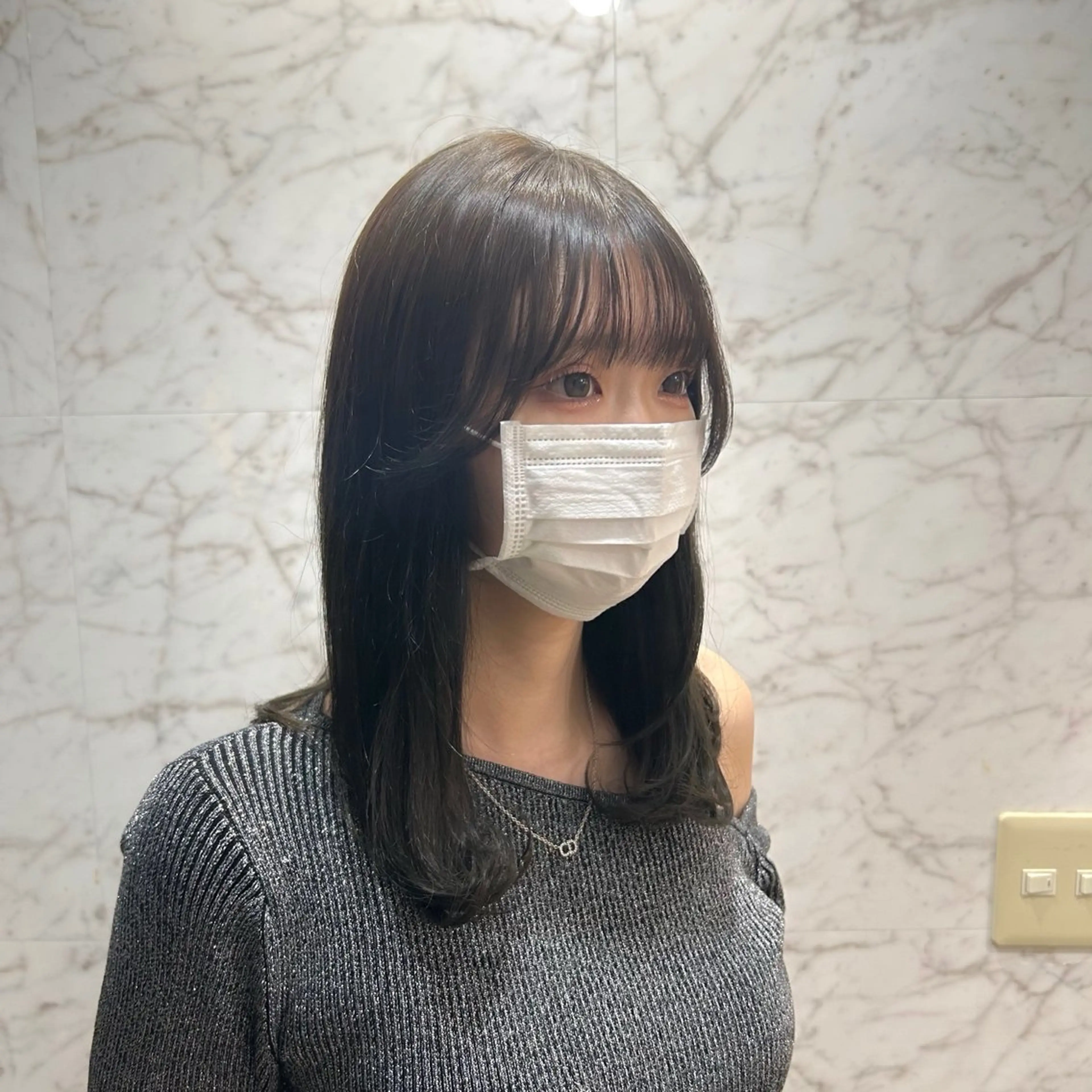 ミディアム カラー ブラウンカラー 透明感カラー ダークブラウン Memories所属・🧣艶カラー・ヘア セット Chie🧸のヘアスタイル