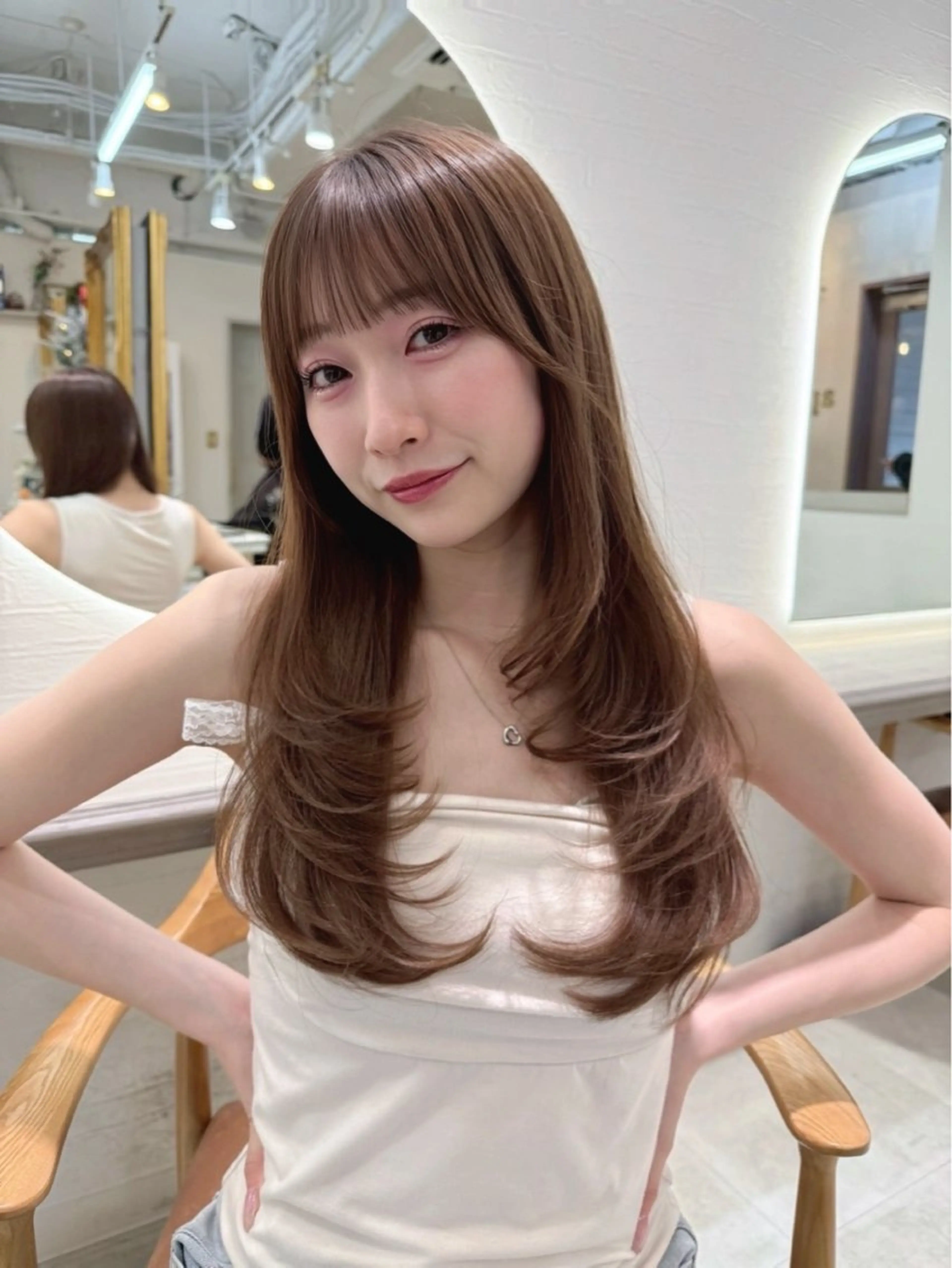 ロング カラー ヘアカラー 長島美織 /透明感カラーのヘアスタイル