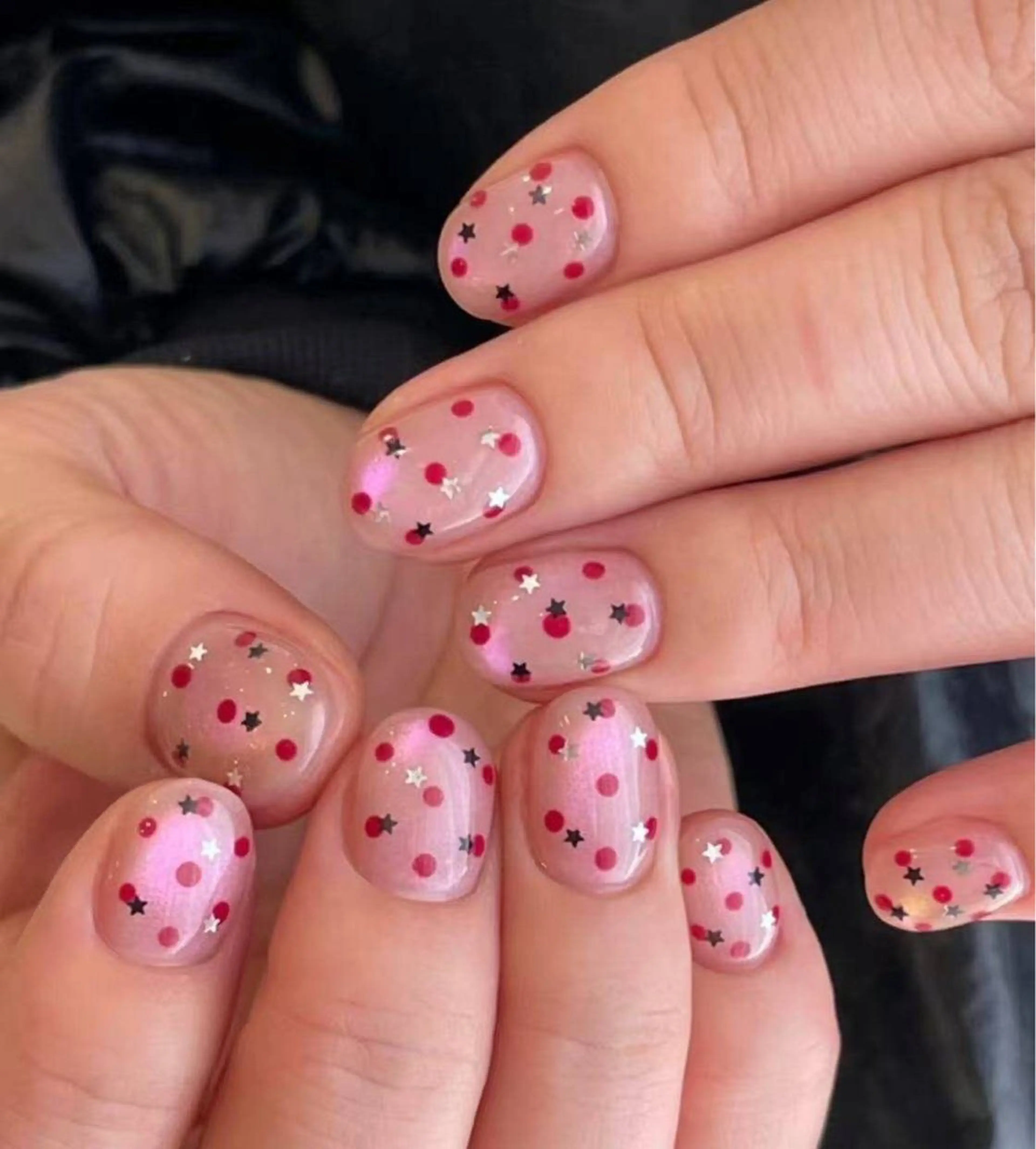 ネイル フラワーネイル フレンチネイル ジェルネイル ガラスフレンチ ハート ハンドネイル BabyYouMi ねねのネイルデザイン