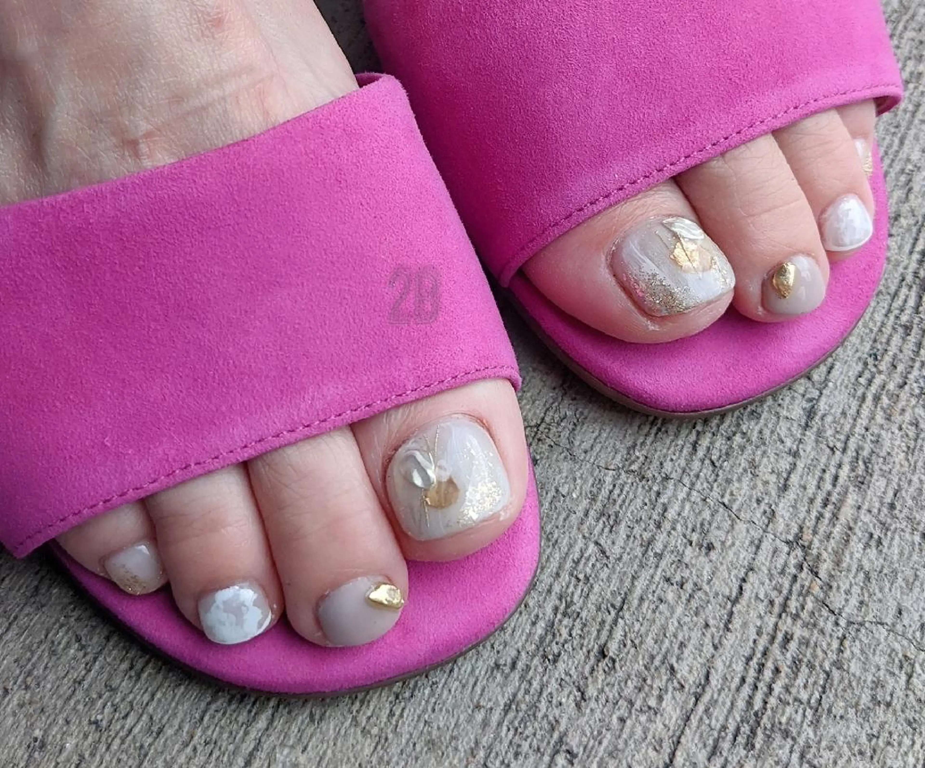 ネイル アートネイル フットネイル フレンチネイル ガラスフレンチ ロングネイル 2B__nails ニービー京都伏見区のネイルデザイン