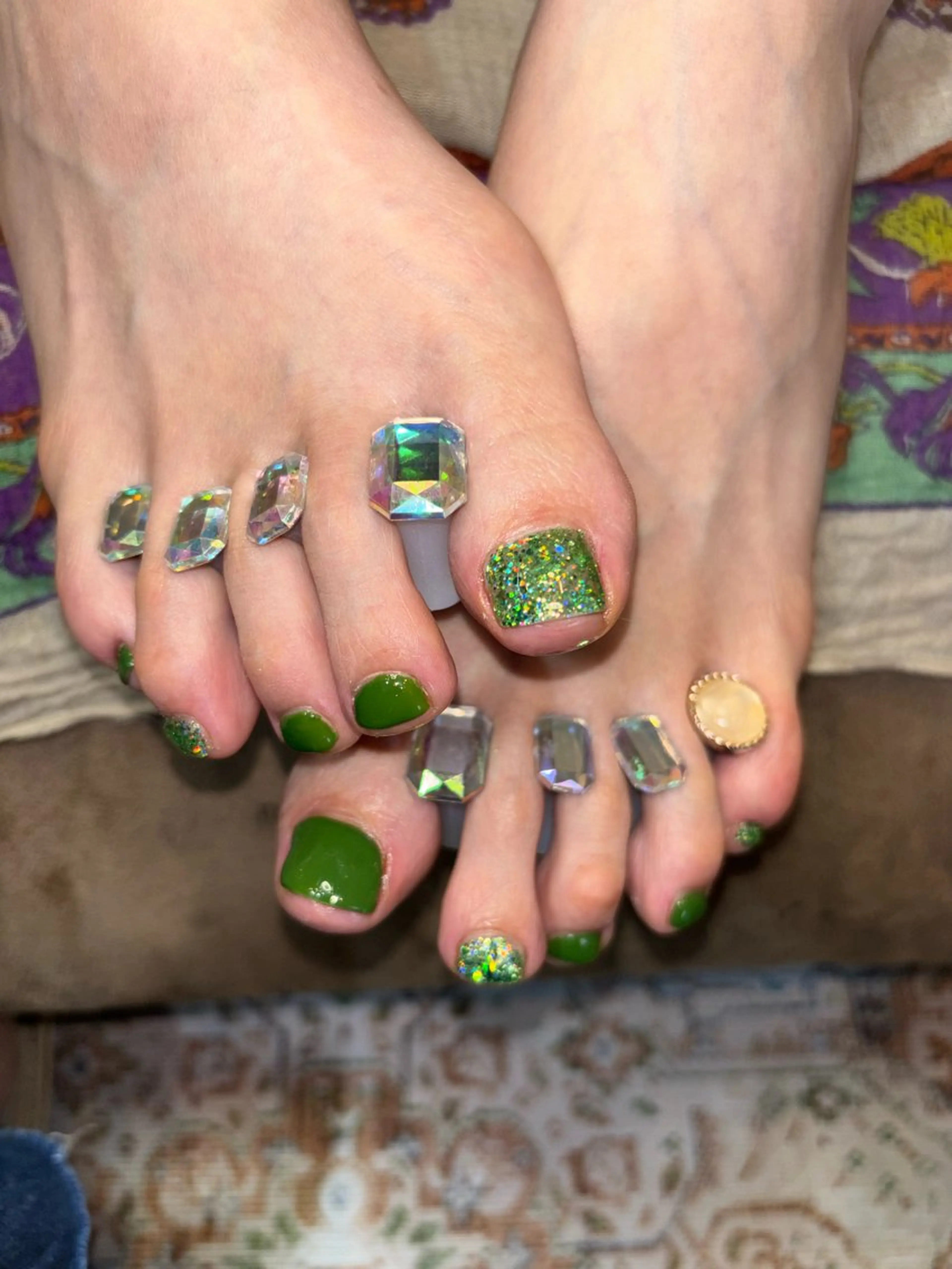 ネイル フットネイル グリーン フットネイル BONITA 上別府のネイルデザイン