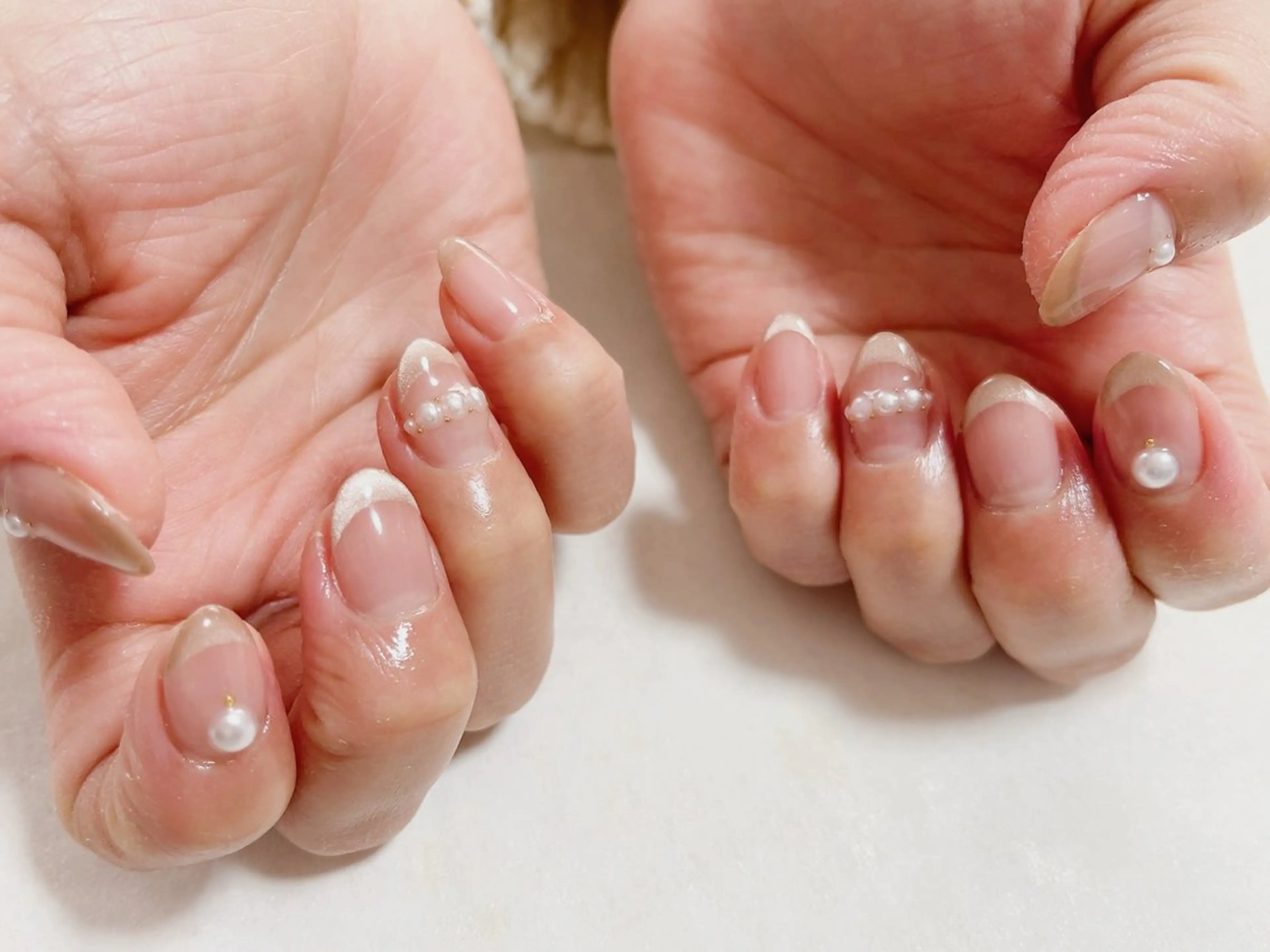 ネイル フレンチネイル ジェルネイル 韓国ネイル マグネットネイル マグネットフレンチ kiki nail たまプラーザのネイルデザイン