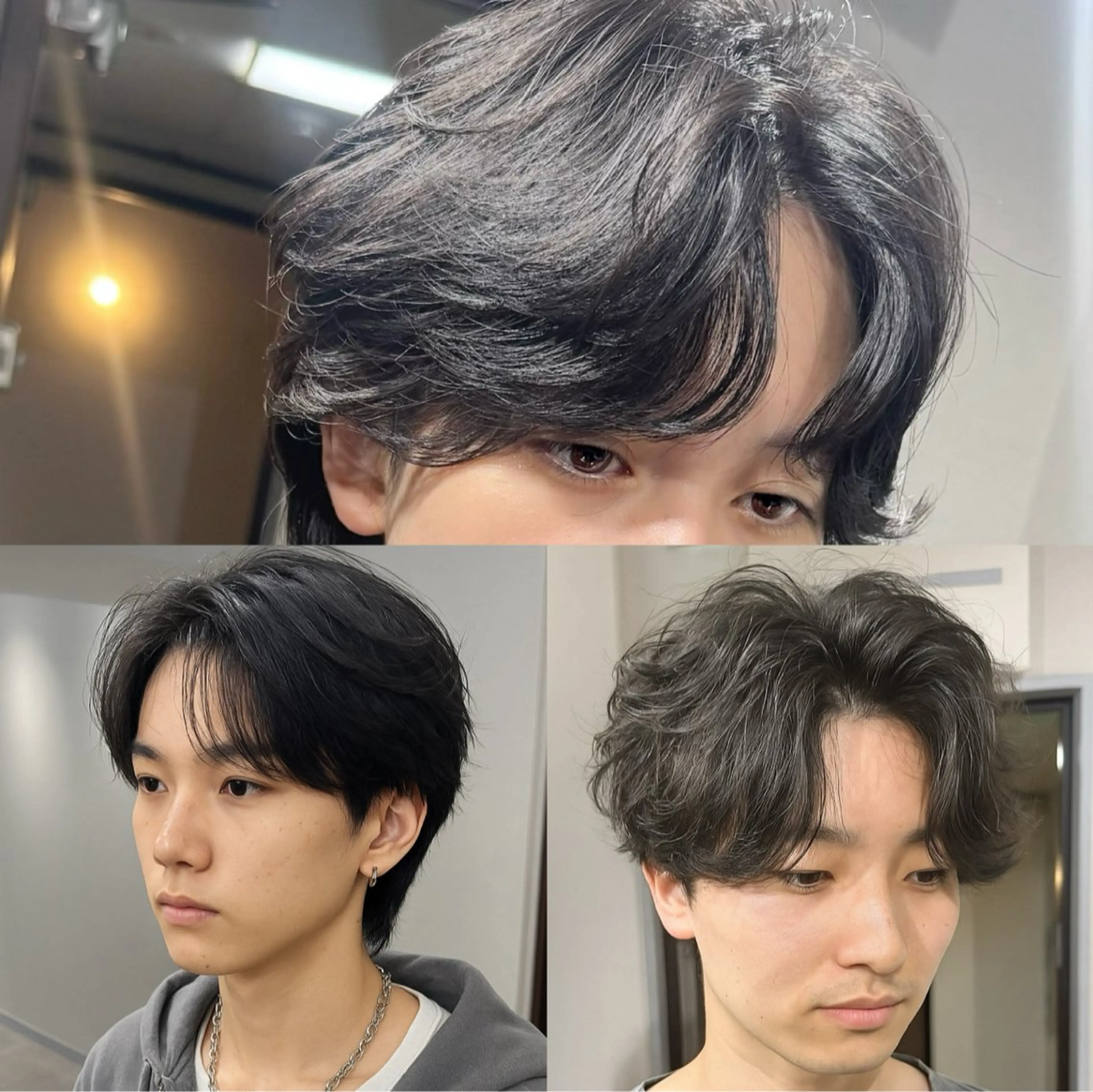 メンズ フェザーパーマ メンズパーマ 学生（メンズ向け） カット パーマ 表参道フェザーパーマ ニュアンスパーマのヘアスタイル