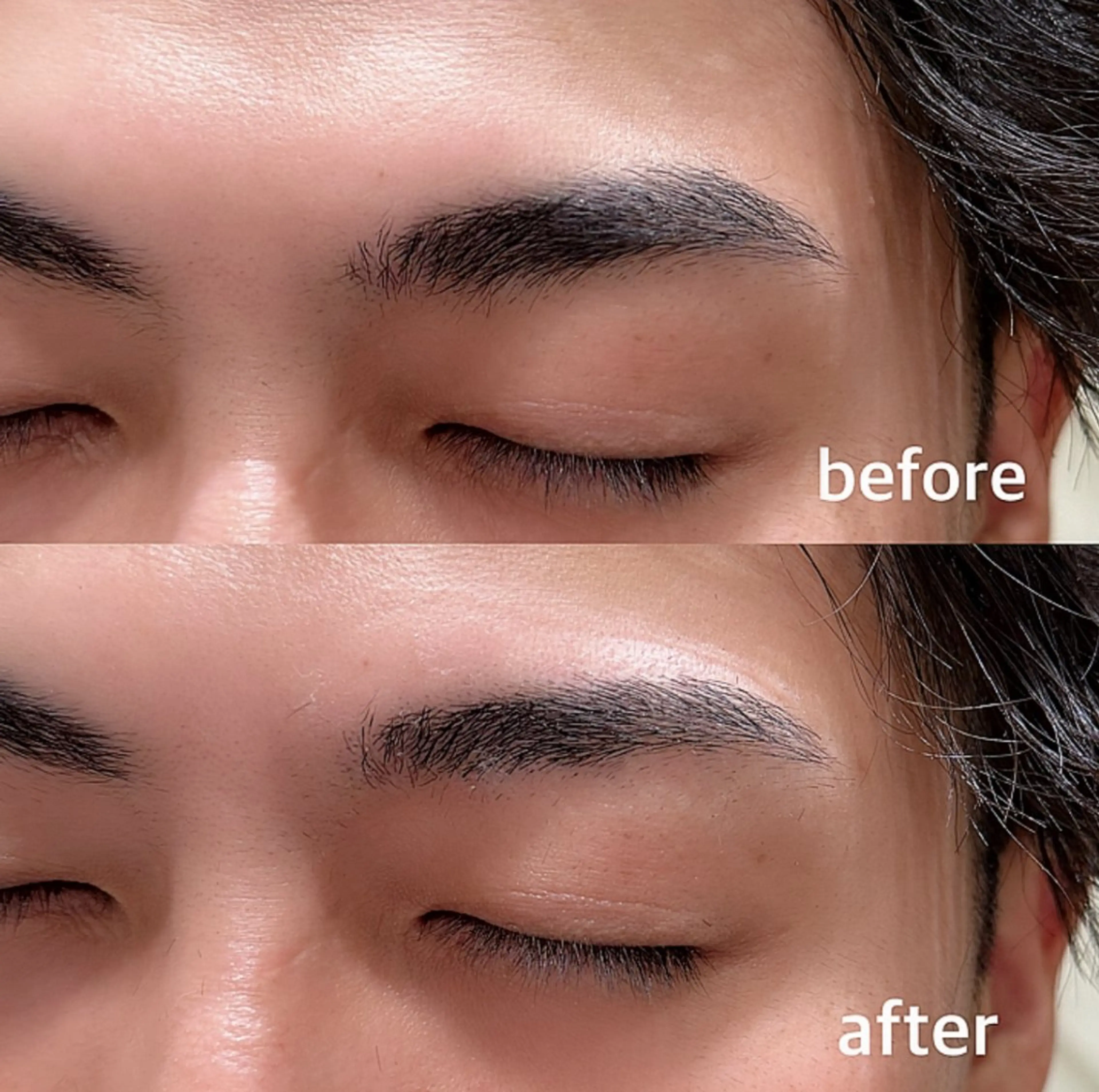 アイブロウ ワックス脱毛 眉カット 透明感カラー/顔周り カット/レイヤーにかのヘアスタイル