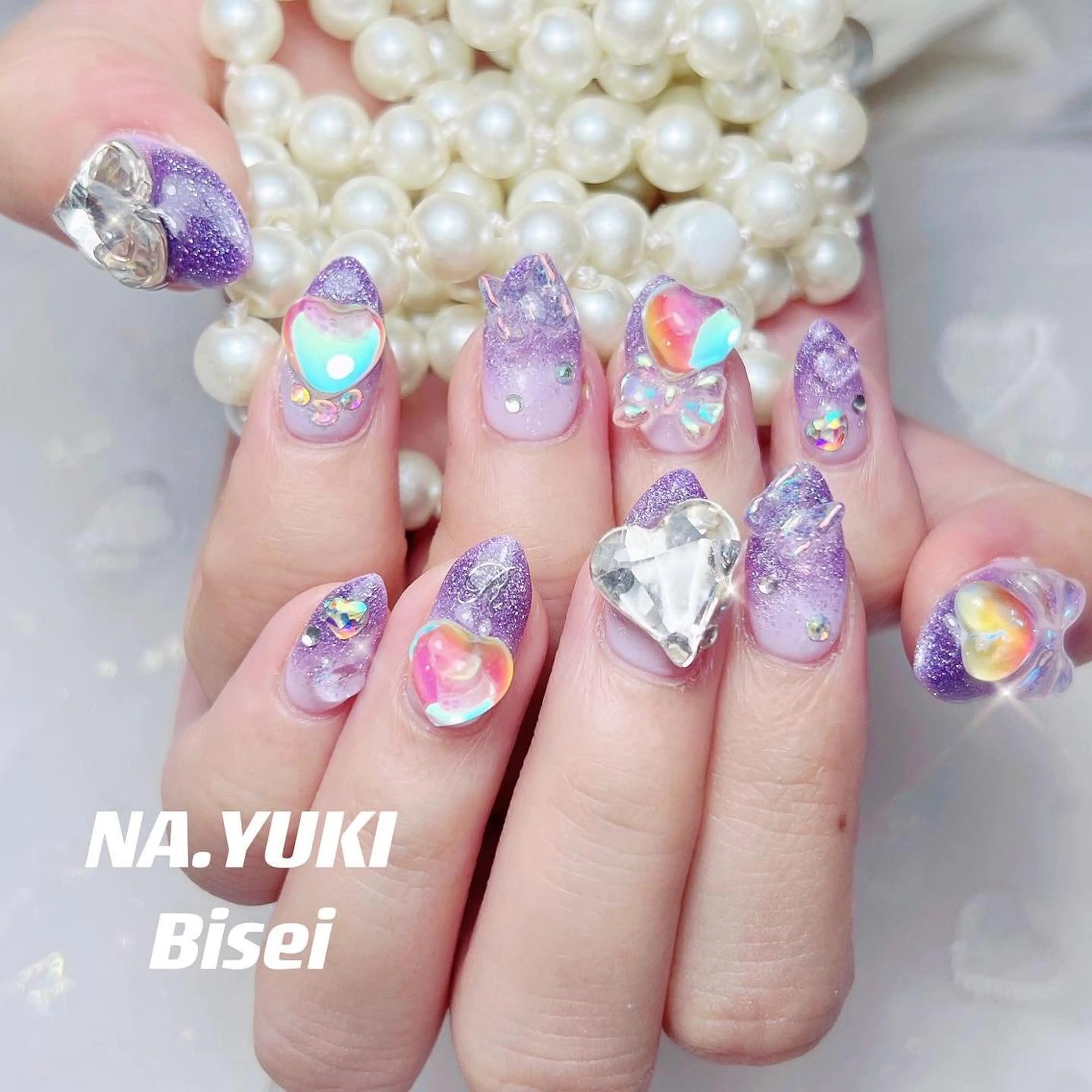 ネイル カラー パーマ ヘアアレンジ メンズ キッズ マツエク・マツパ アイブロウ ロング 🎀 moo~ 🎀のネイルデザイン