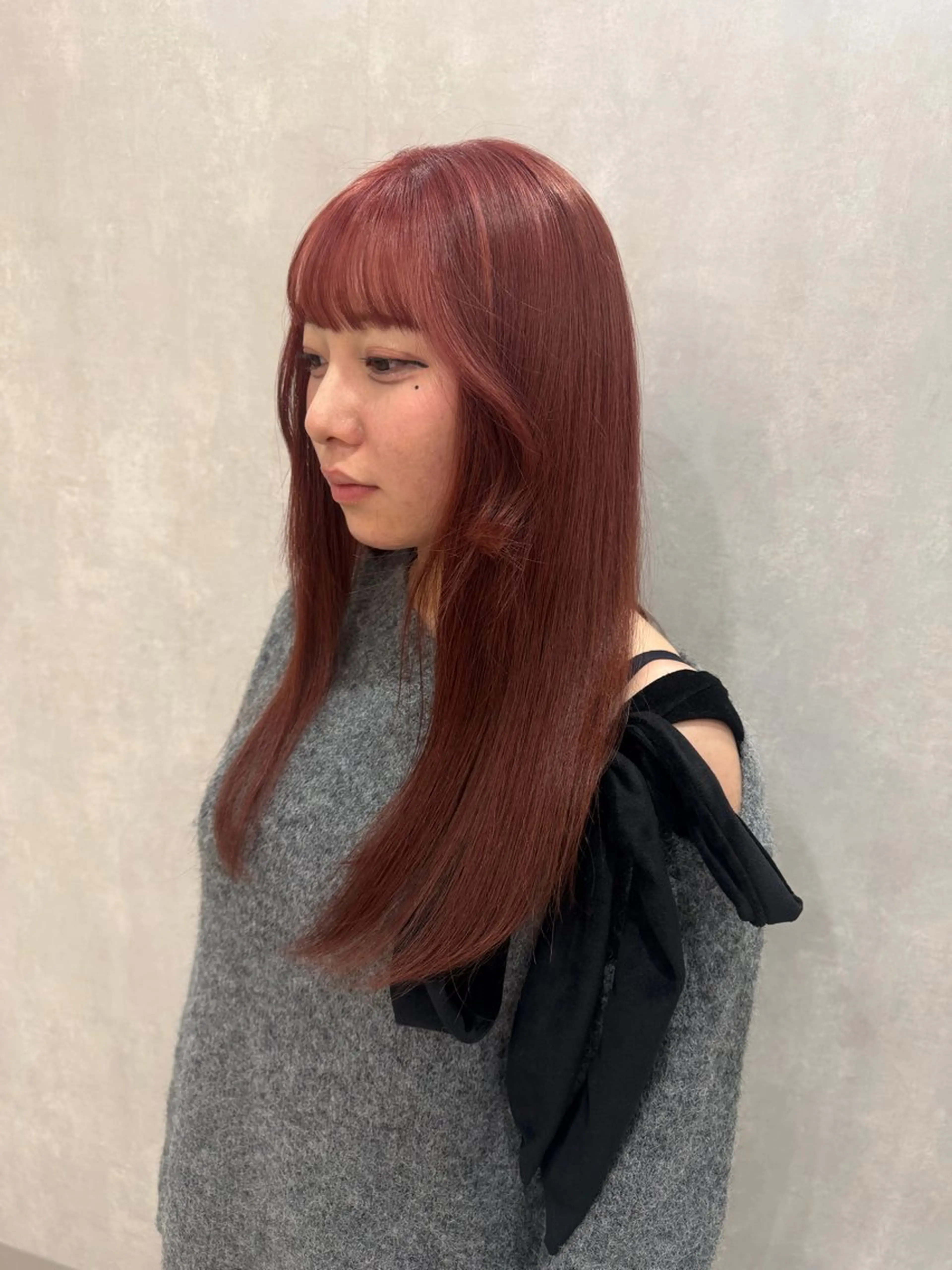 ロング カラー ブリーチ ブラウンカラー ピンクカラー ピンクブラウン ALLENhair郡山開成店所属・山崎 彩稀のヘアスタイル
