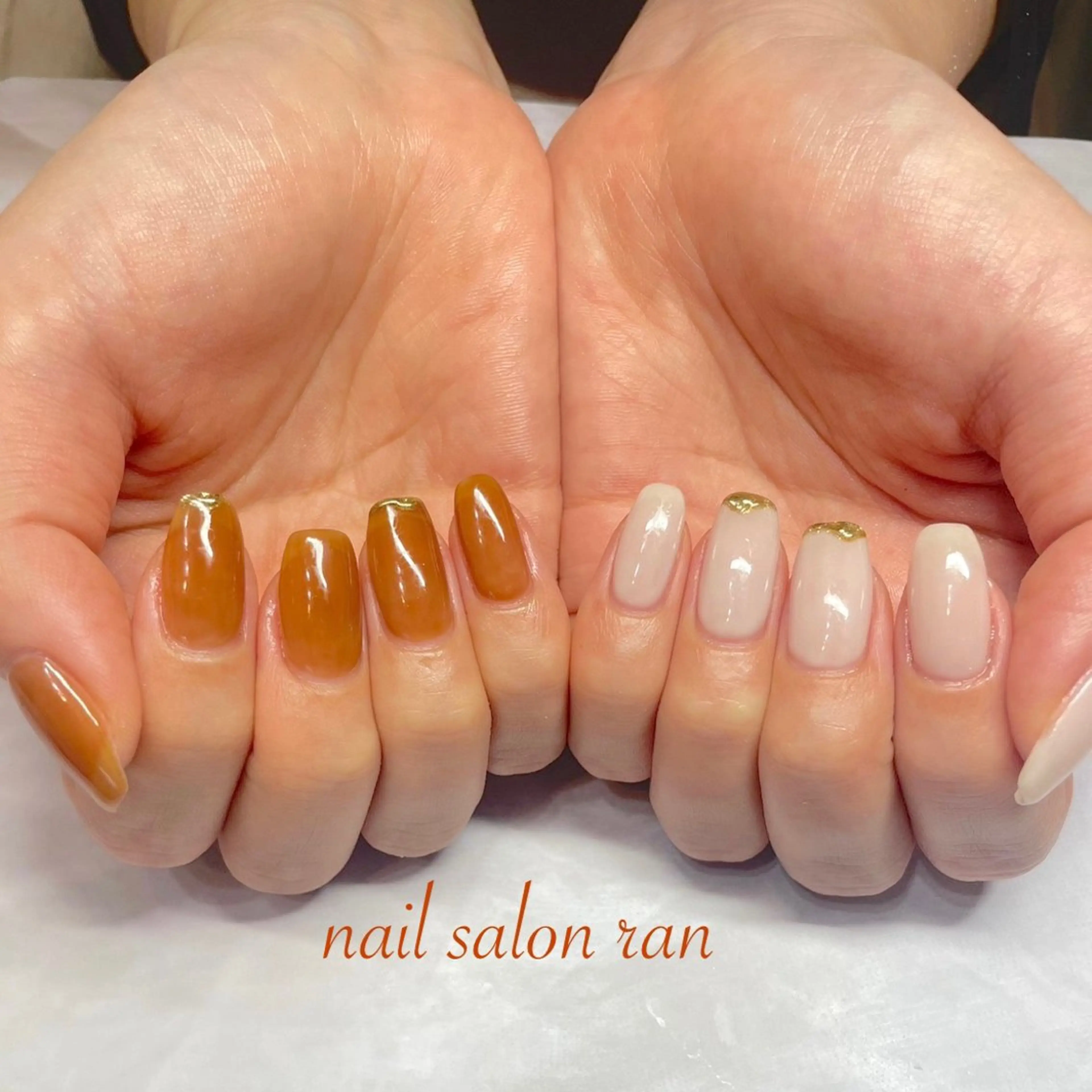 ネイル べっ甲ネイル ミラーネイル ハンドネイル ハンドケア nailsalon ranのネイルデザイン