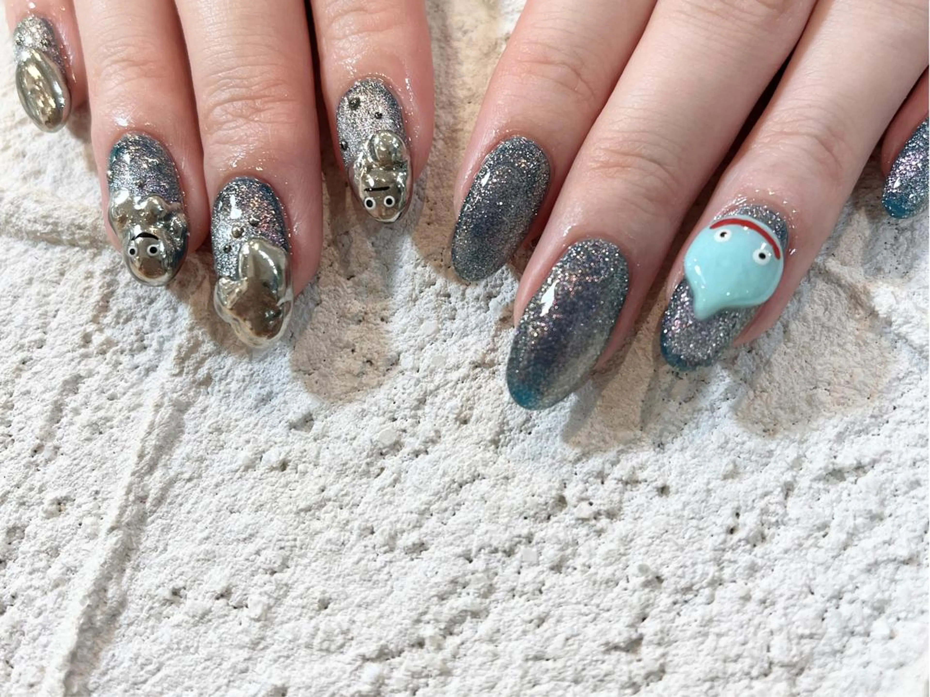 ご新規様限定❣️フリーデザインコース🌿（アート9​〜​10本）180分　オフなし・ドライケア込みの写真