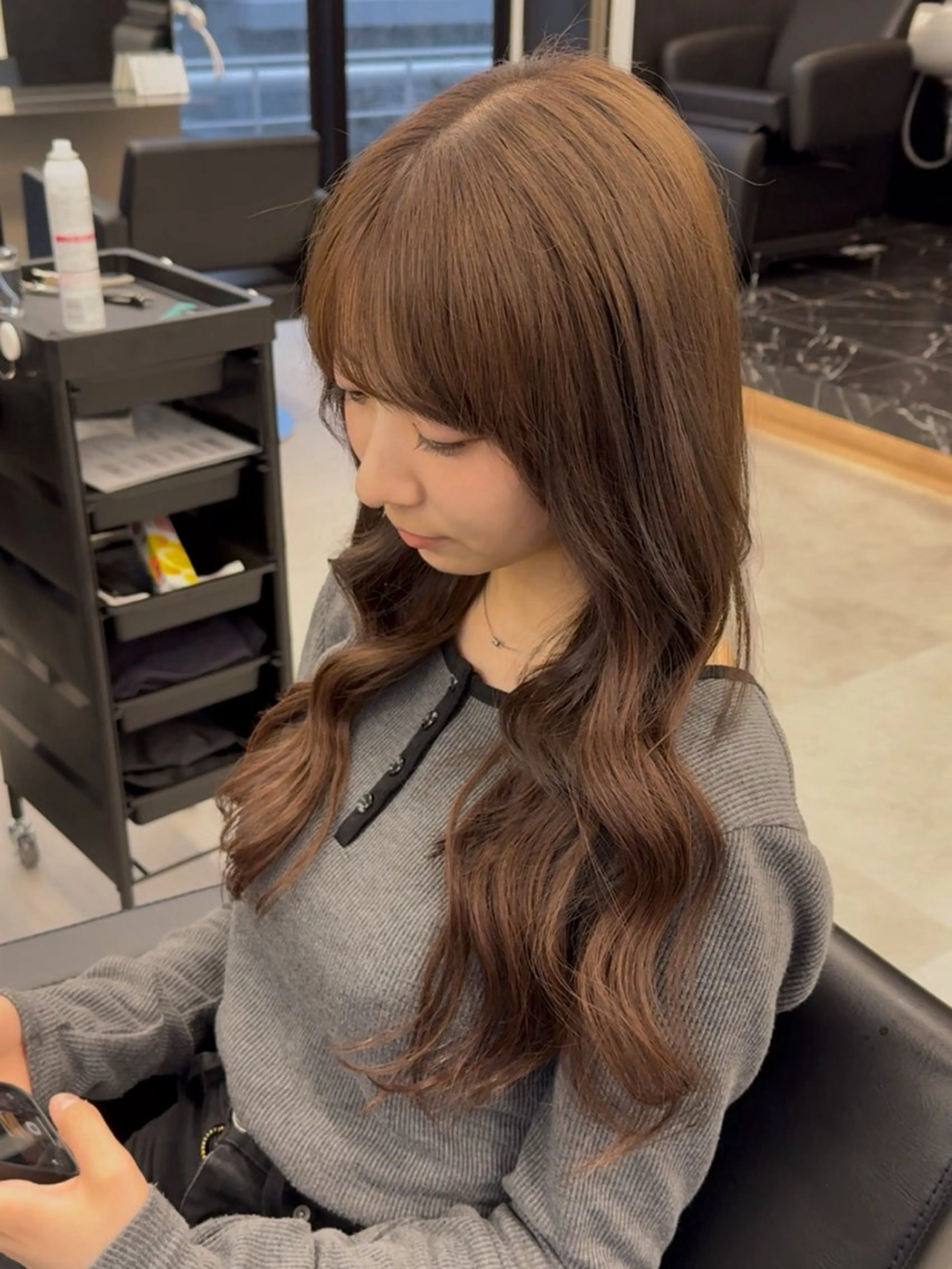 ロング カラー ベージュカラー ブリーチ ヘーゼル エクステ ロング カット エクステ エクステ/透明感 韓国ヘア/KENTAのヘアスタイル