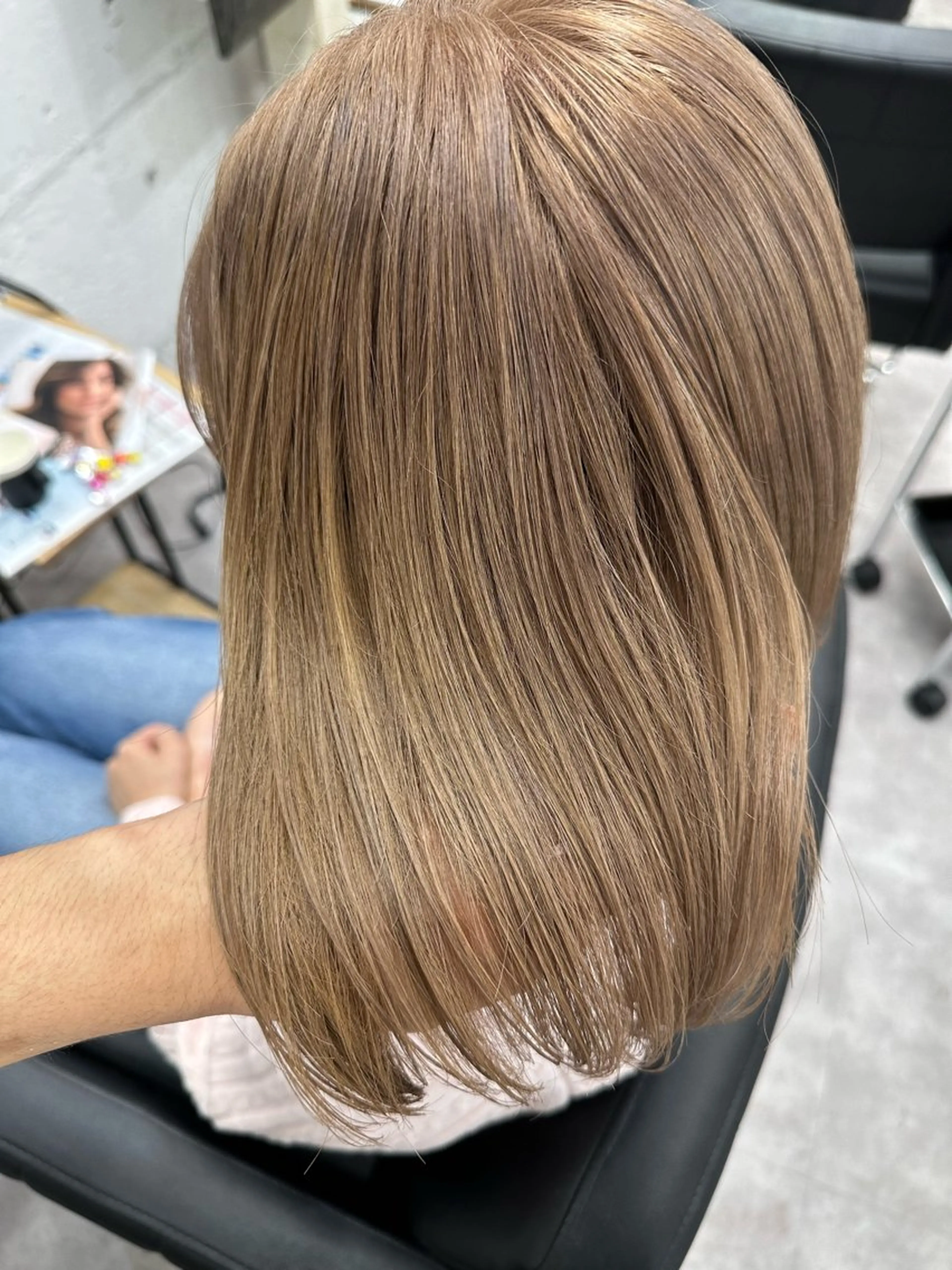 ミディアム カラー ヘアアレンジ ヘアカラー トリートメント 久米 治仁のヘアスタイル