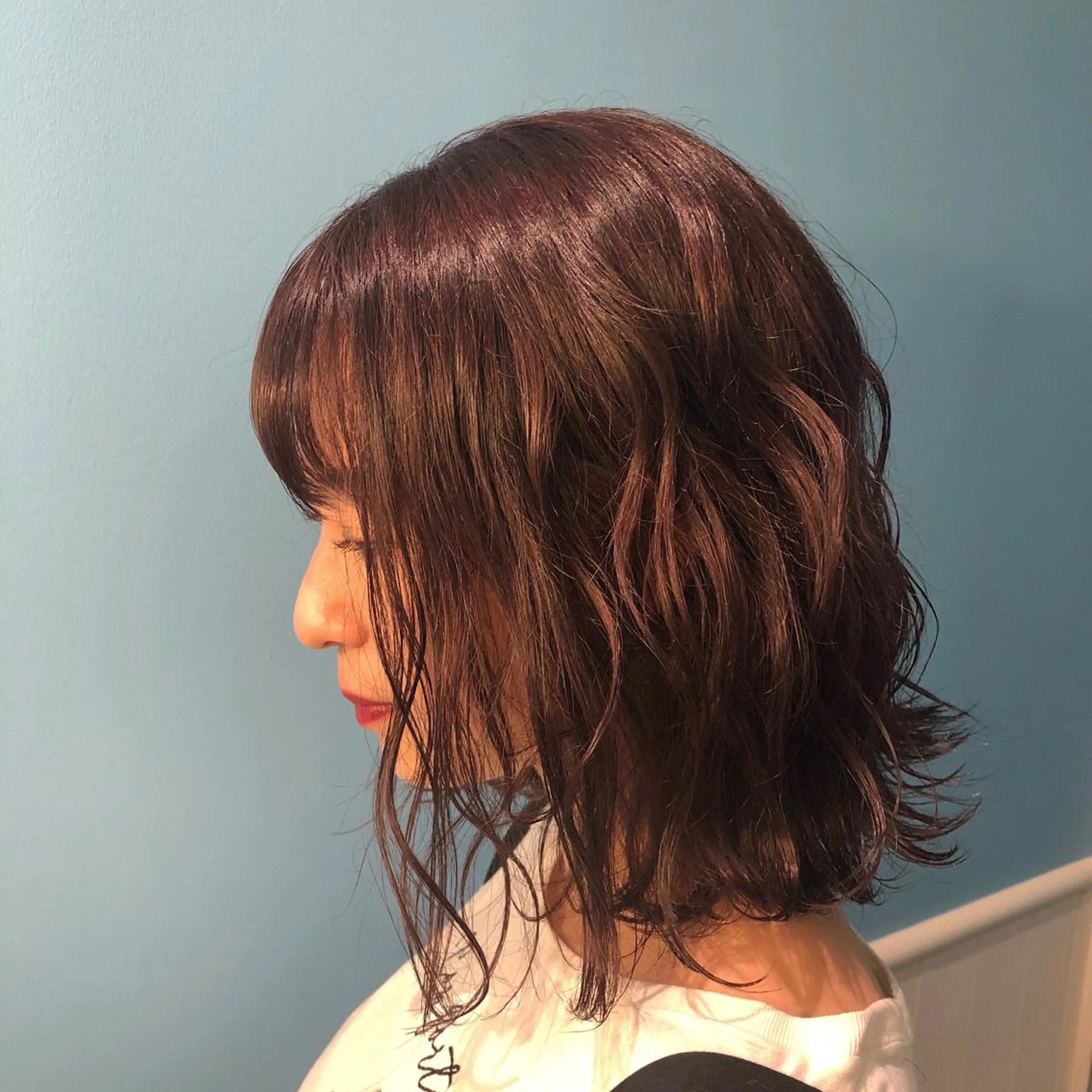 ミディアム カラー ブラウンカラー ピンクカラー レイヤー/お顔まわり 暖色カラー🍑Amiのヘアスタイル