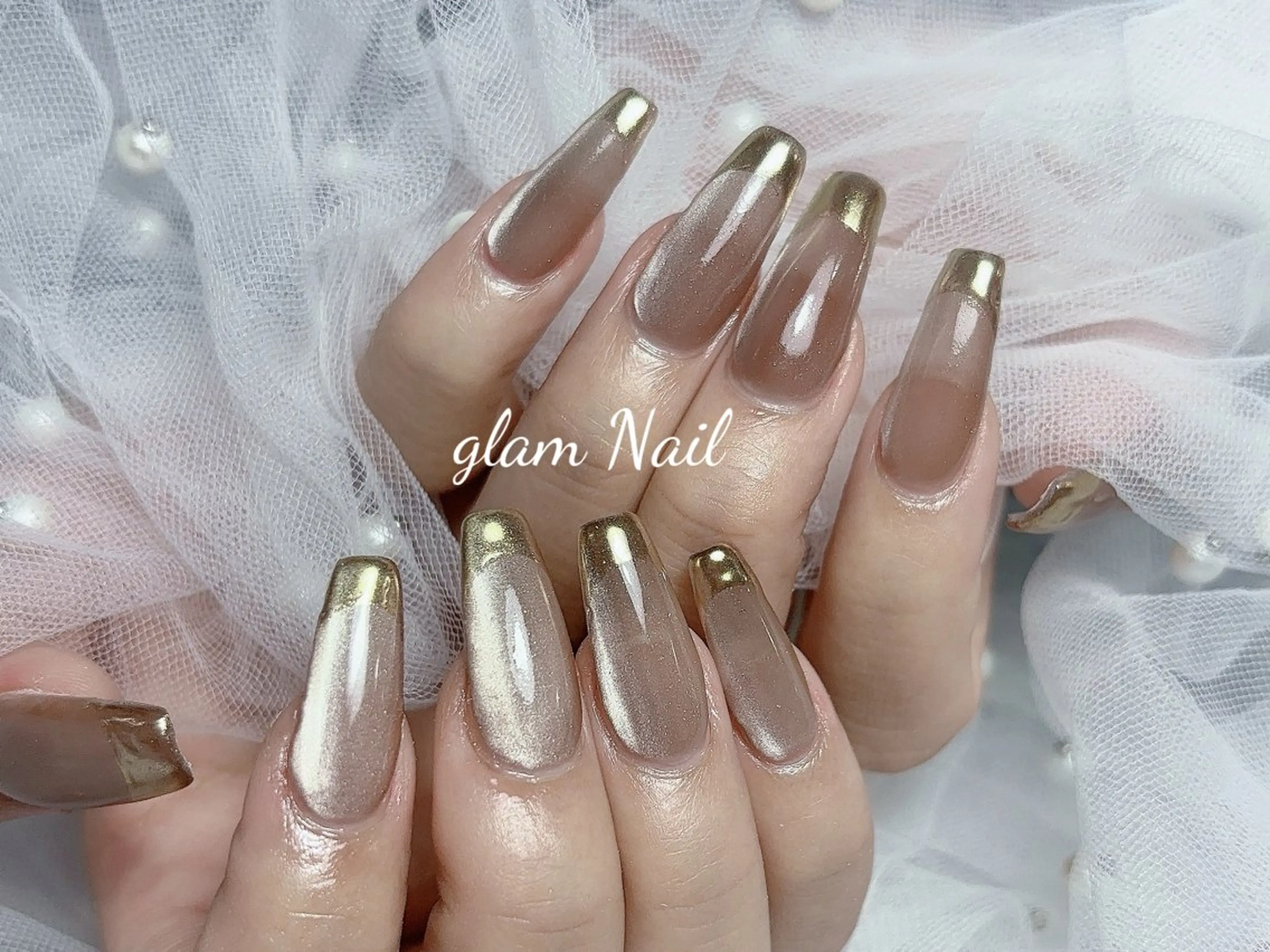 ネイル ハンドネイル エツメ💅 長さだし🎀デザインのネイルデザイン