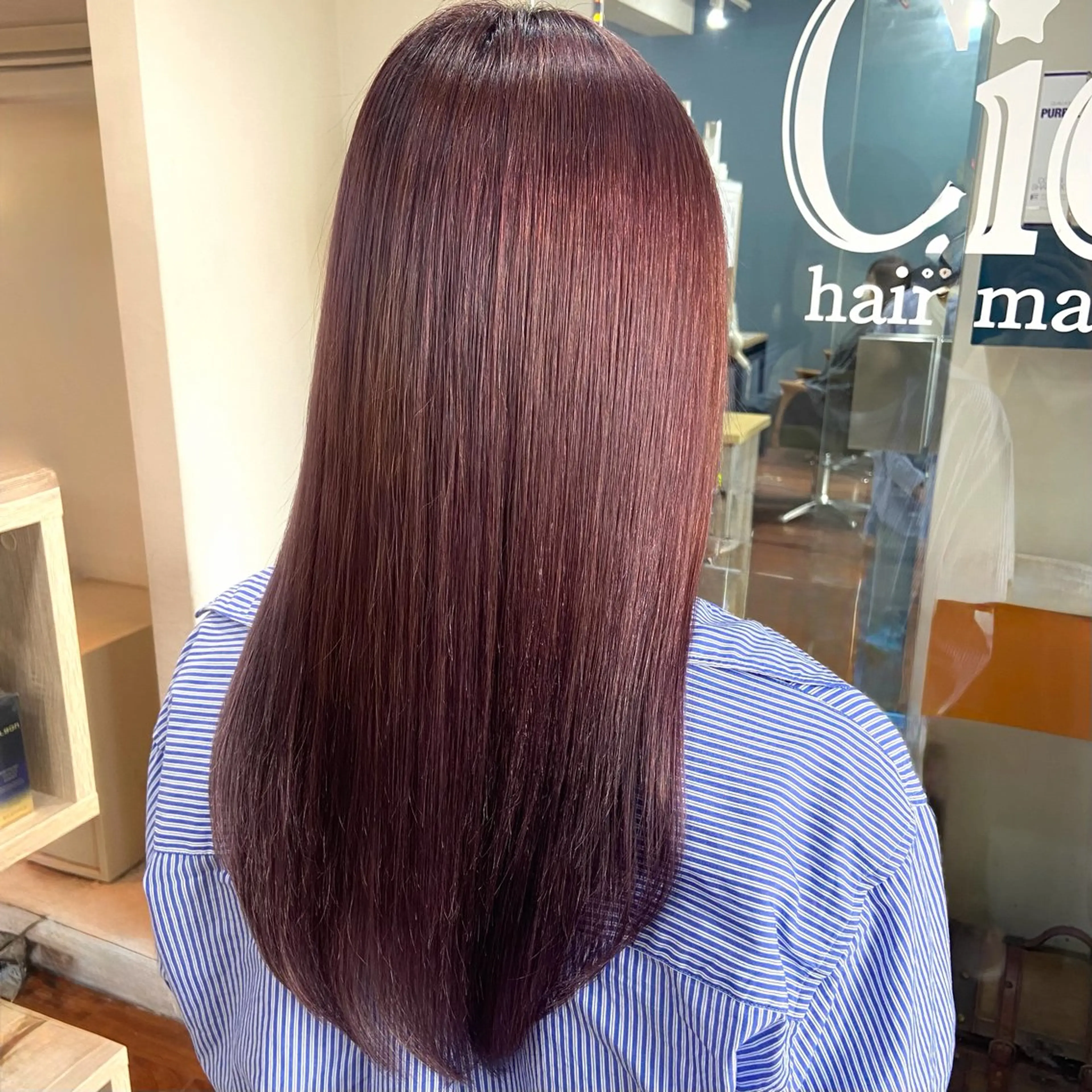 セミロング カラー 透明感カラー ピンクカラー 髪質改善 トリートメント 酸性ストレート ヘアカラー トリートメント 髪質改善/ストレート /透明感/西川奈穂のヘアスタイル