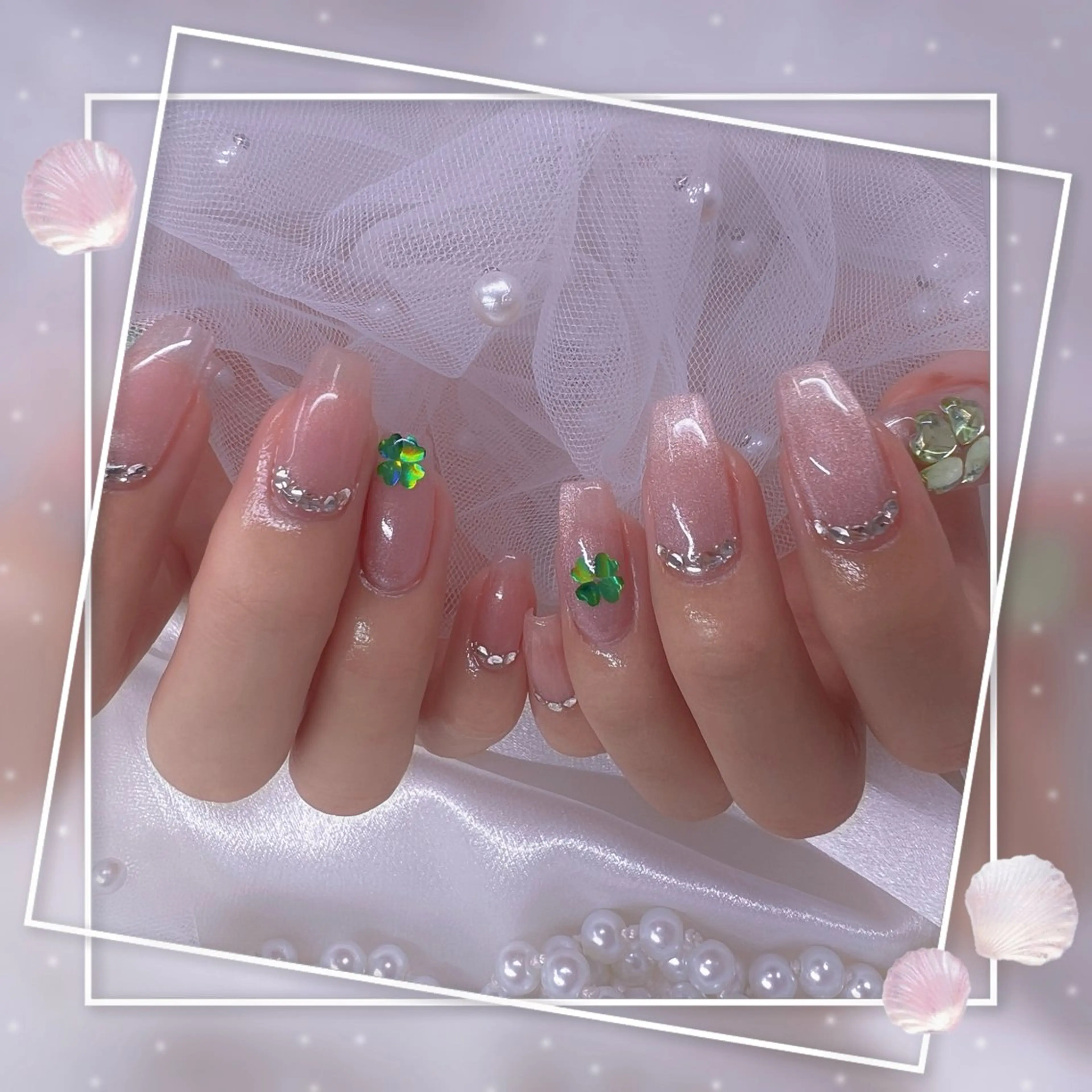 ネイル チークネイル ガーリー グラデーション マグネットネイル ピンク ハンドネイル Chill Nailsalonのネイルデザイン